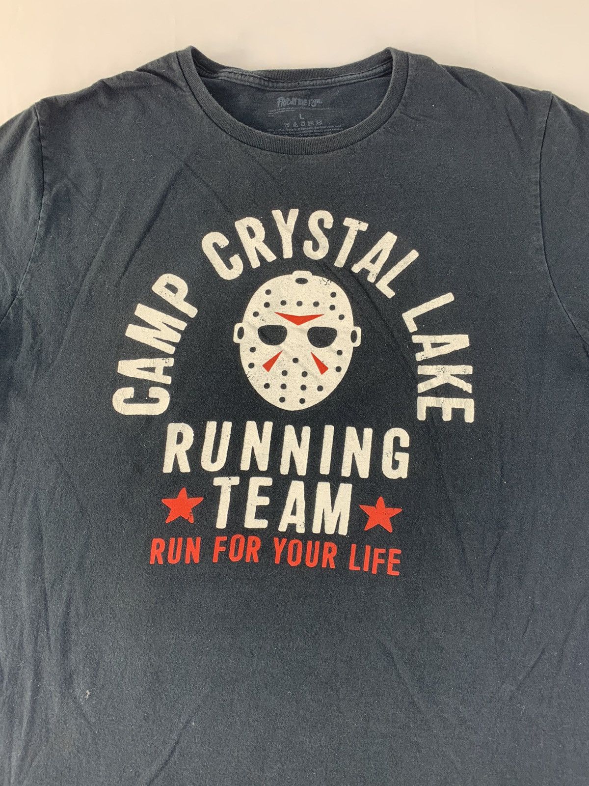 Vintage Friday The 13th Camp Crystal Lake Running Printed Tee Size US L / EU 52-54 / 3 - 3 Thumbnail