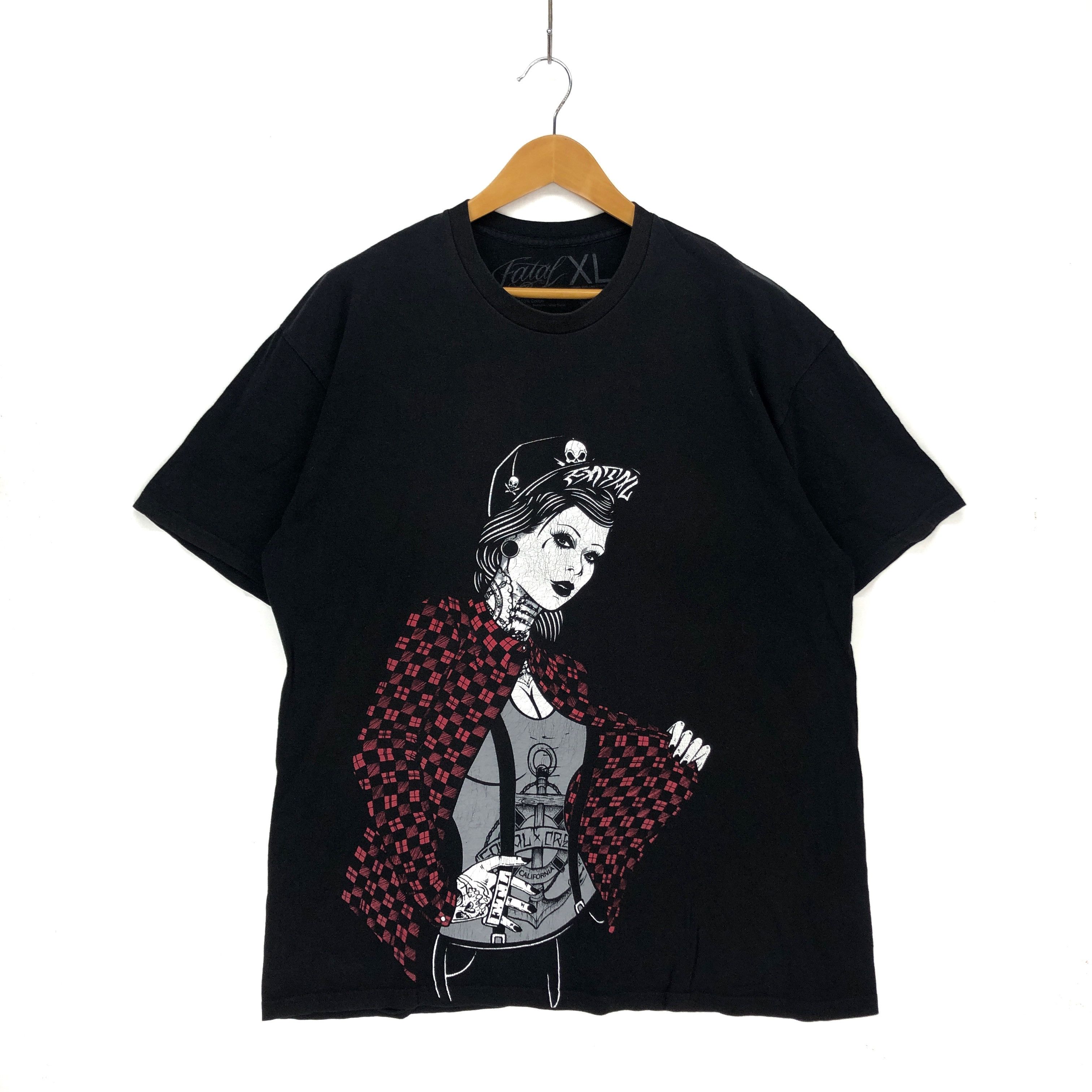 Japanese Brand FATAL PUNK GIRL Crew Neck T Shirt #1270-44 Size US XL / EU 56 / 4 - 1 Thumbnail