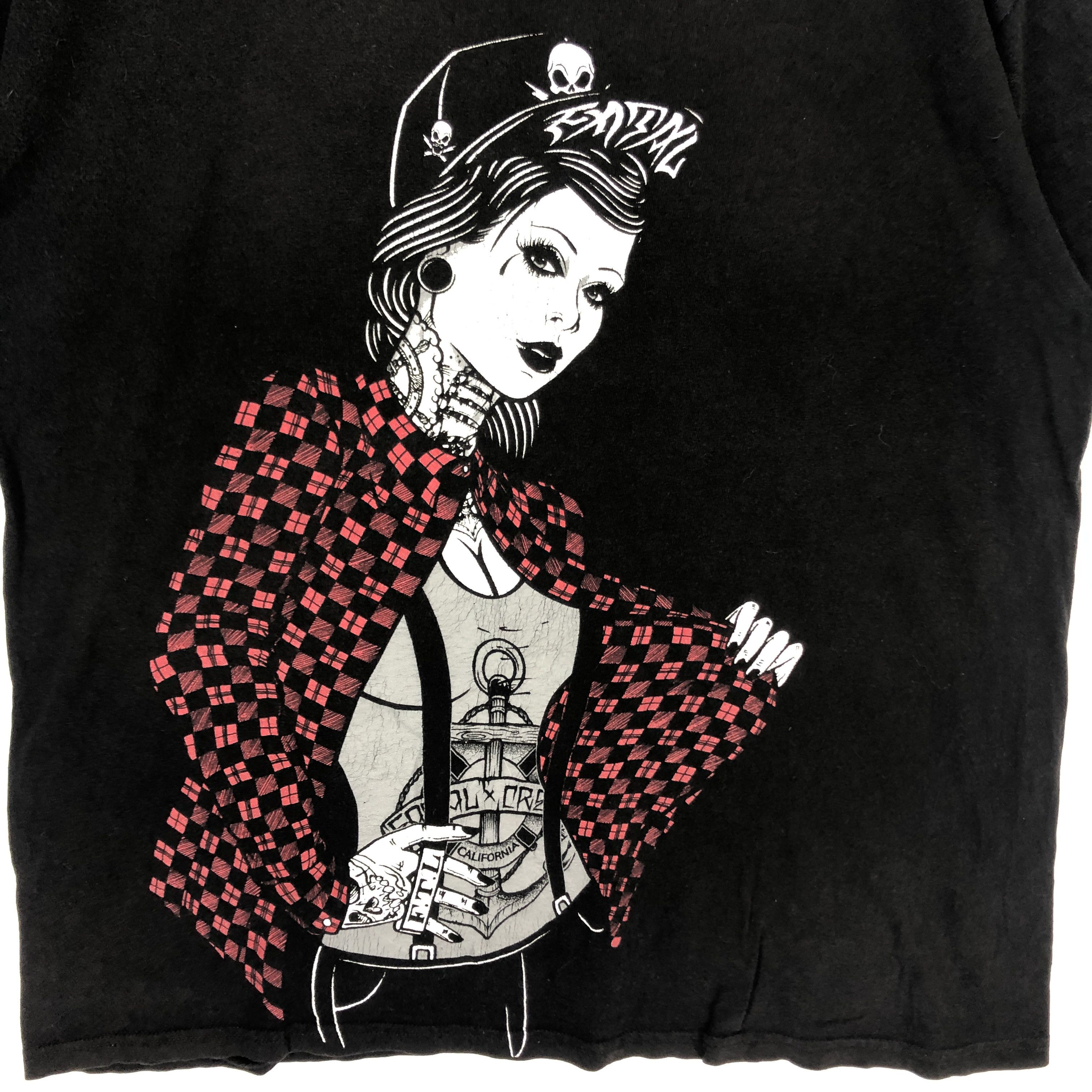 Japanese Brand FATAL PUNK GIRL Crew Neck T Shirt #1270-44 Size US XL / EU 56 / 4 - 2 Thumbnail