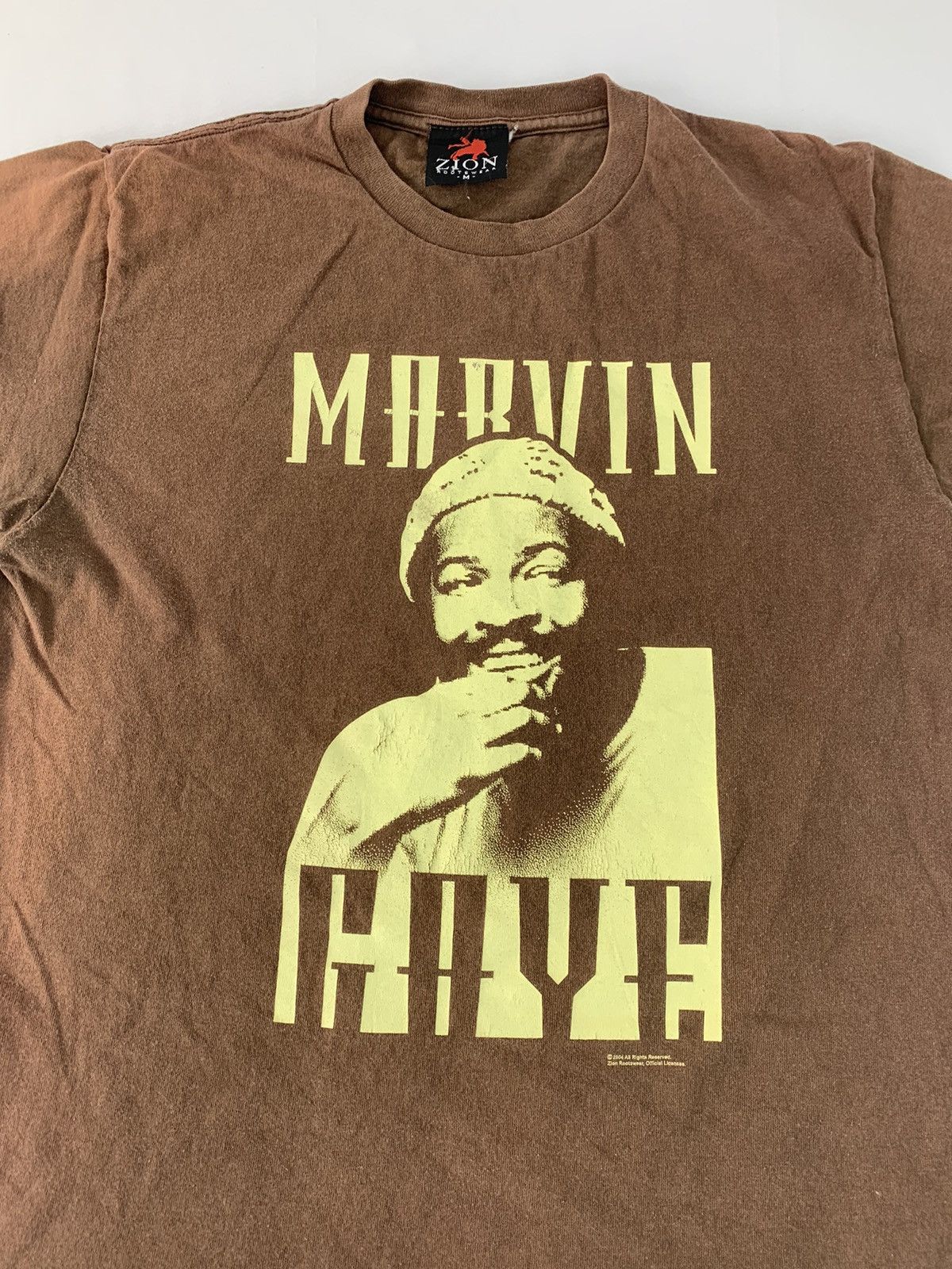 Vintage 90s Zion Rootswear Marvin Gaye American Singer Big Logo Tee Size US M / EU 48-50 / 2 - 3 Thumbnail