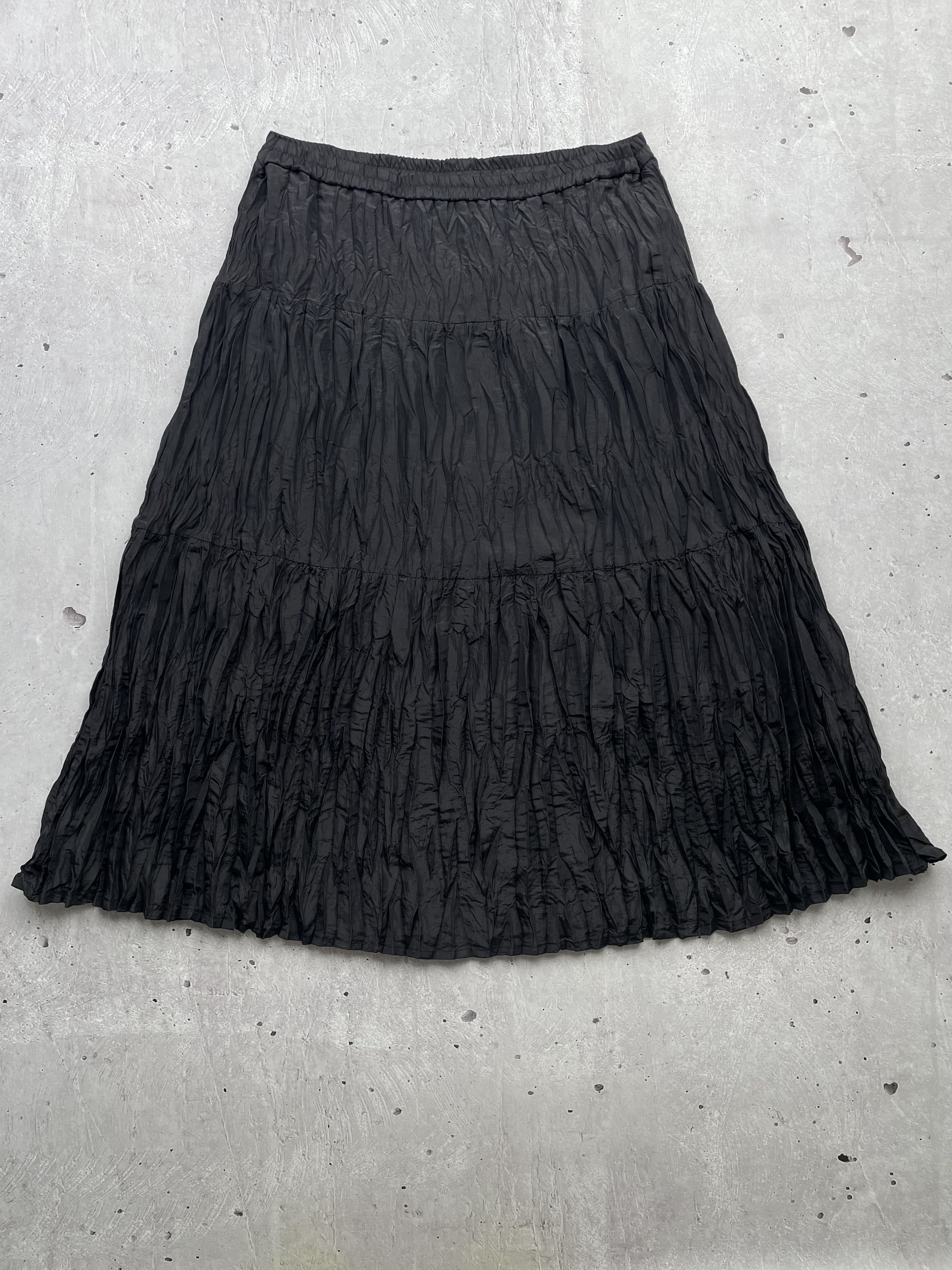 image of If Six Was Nine x Vintage Pleated Flared Skirt Issey Style in Black, Women's (Size 38)