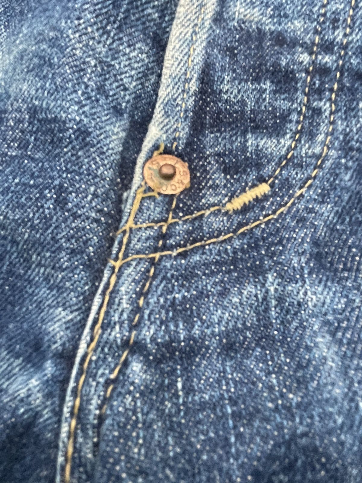 Levi's Vintage Levi’s 98 702XX E 1937 Selvedge Aging Distressed Size US 29 - 22 Thumbnail