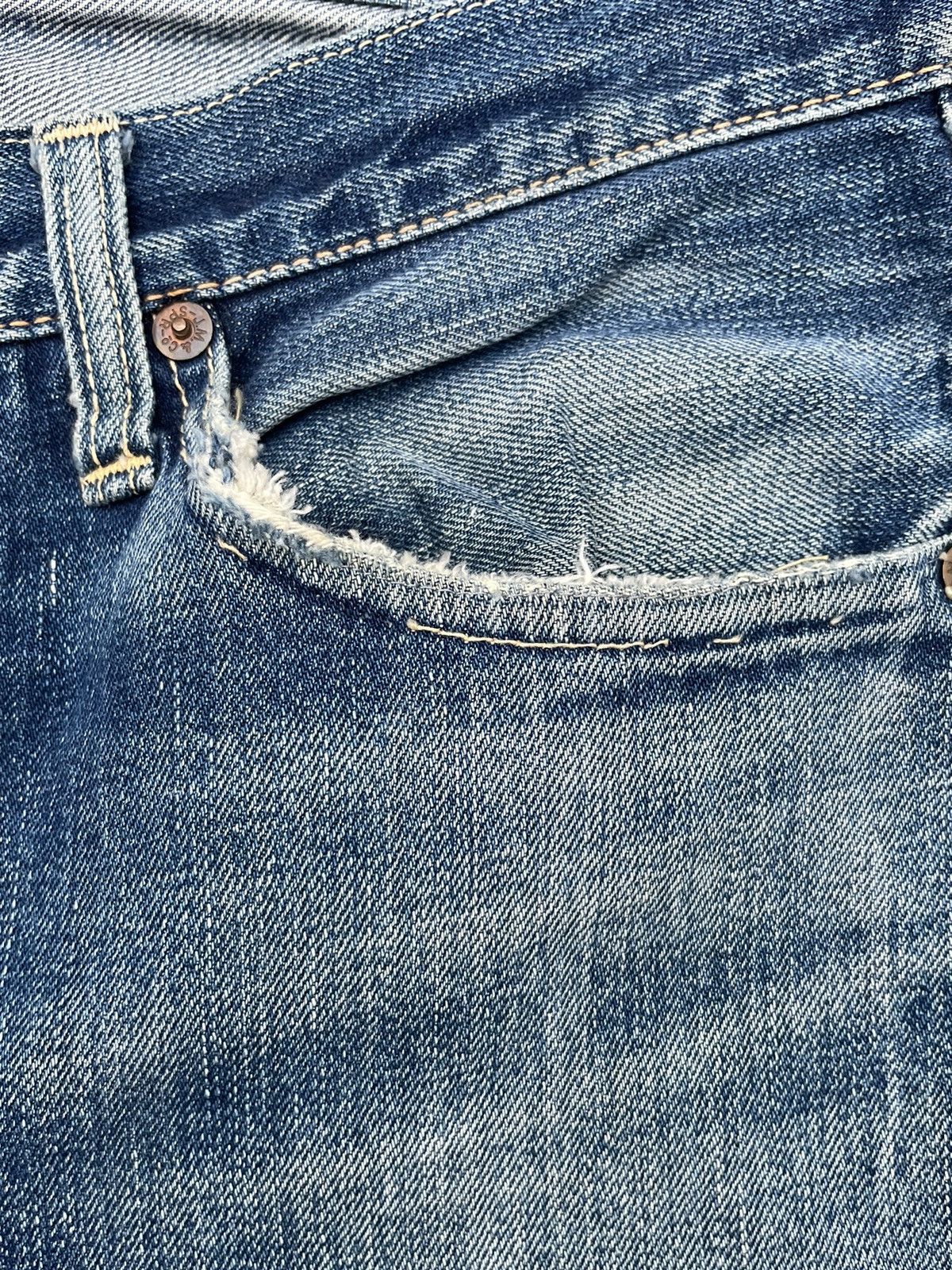 Japanese Brand Vintage Joe Mccoy Selvedge Distresed & Rework Denim Size US 32 / EU 48 - 19 Thumbnail