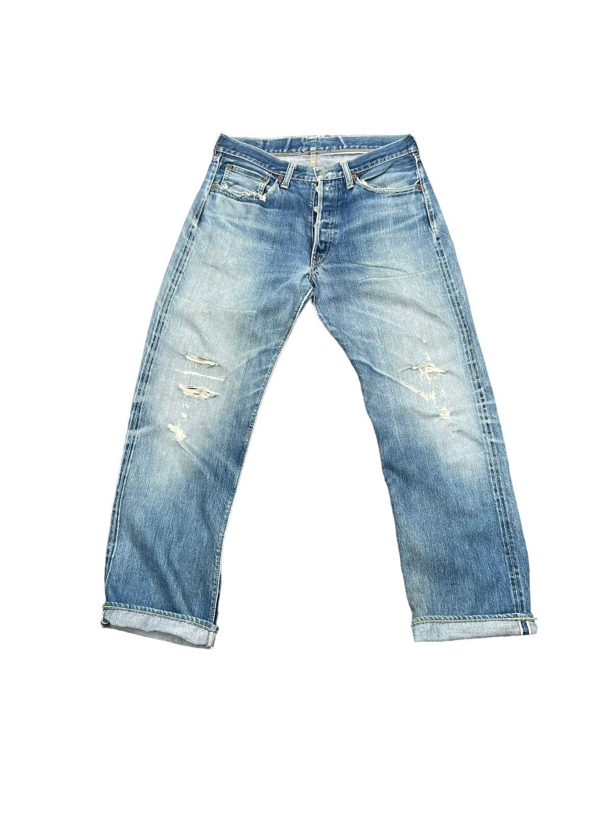 Japanese Brand Vintage Joe Mccoy Selvedge Distresed & Rework Denim Size US 32 / EU 48 - 1 Thumbnail