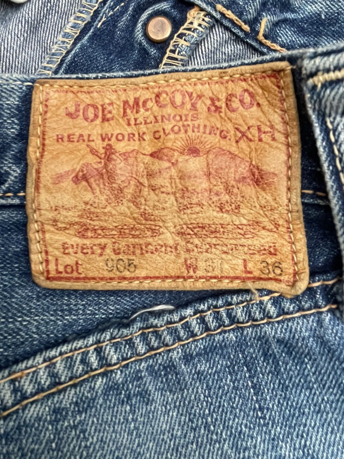 Japanese Brand Vintage Joe Mccoy Selvedge Distresed & Rework Denim Size US 32 / EU 48 - 12 Thumbnail