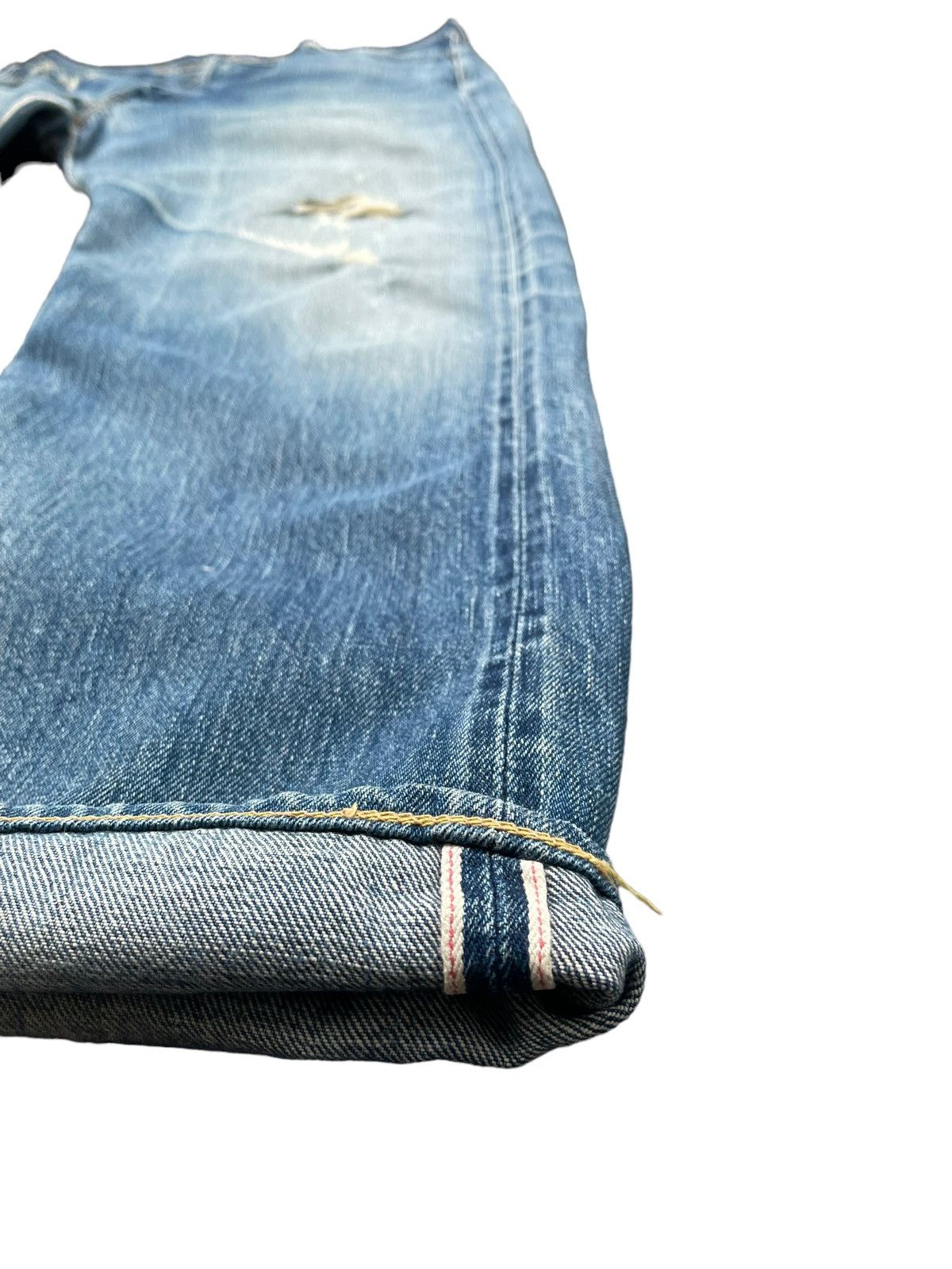Japanese Brand Vintage Joe Mccoy Selvedge Distresed & Rework Denim Size US 32 / EU 48 - 2 Thumbnail