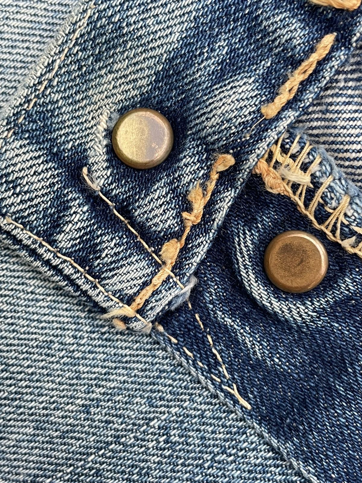 Japanese Brand Vintage Joe Mccoy Selvedge Distresed & Rework Denim Size US 32 / EU 48 - 15 Thumbnail