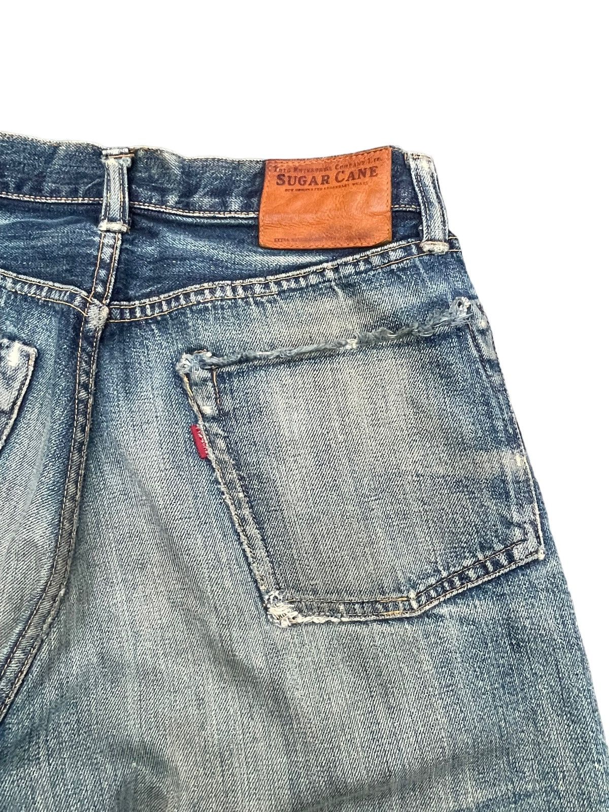 Sugar Cane Vintage Sugar Cane Selvedge Distresed & Rework Denim Size US 30 / EU 46 - 13 Thumbnail