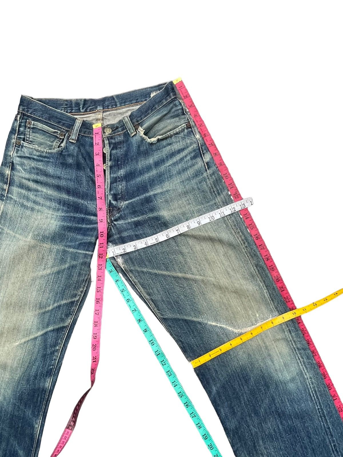Sugar Cane Vintage Sugar Cane Selvedge Distresed & Rework Denim Size US 30 / EU 46 - 25 Thumbnail