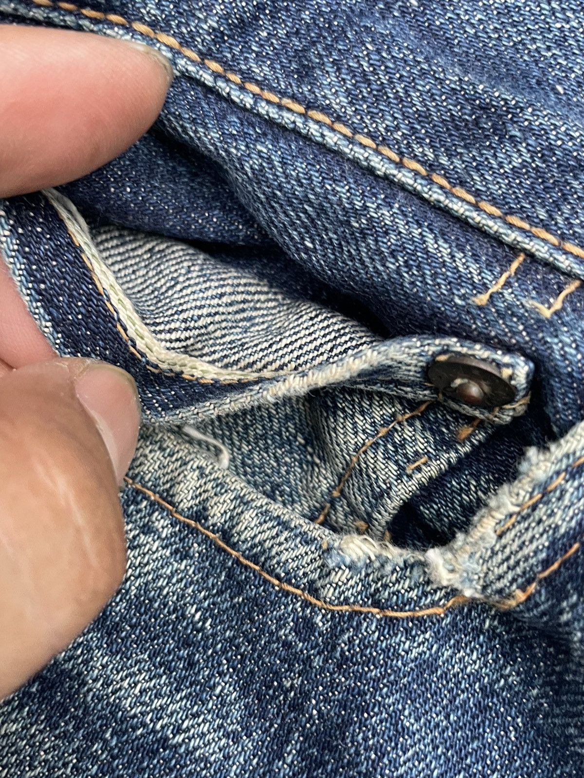 Sugar Cane Vintage Sugar Cane Selvedge Distresed & Rework Denim Size US 30 / EU 46 - 21 Thumbnail