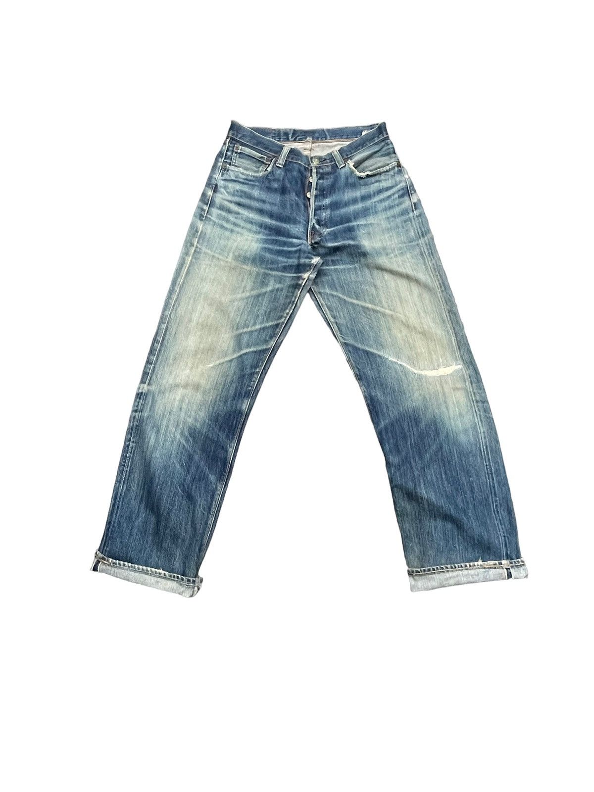 Sugar Cane Vintage Sugar Cane Selvedge Distresed & Rework Denim Size US 30 / EU 46 - 1 Thumbnail