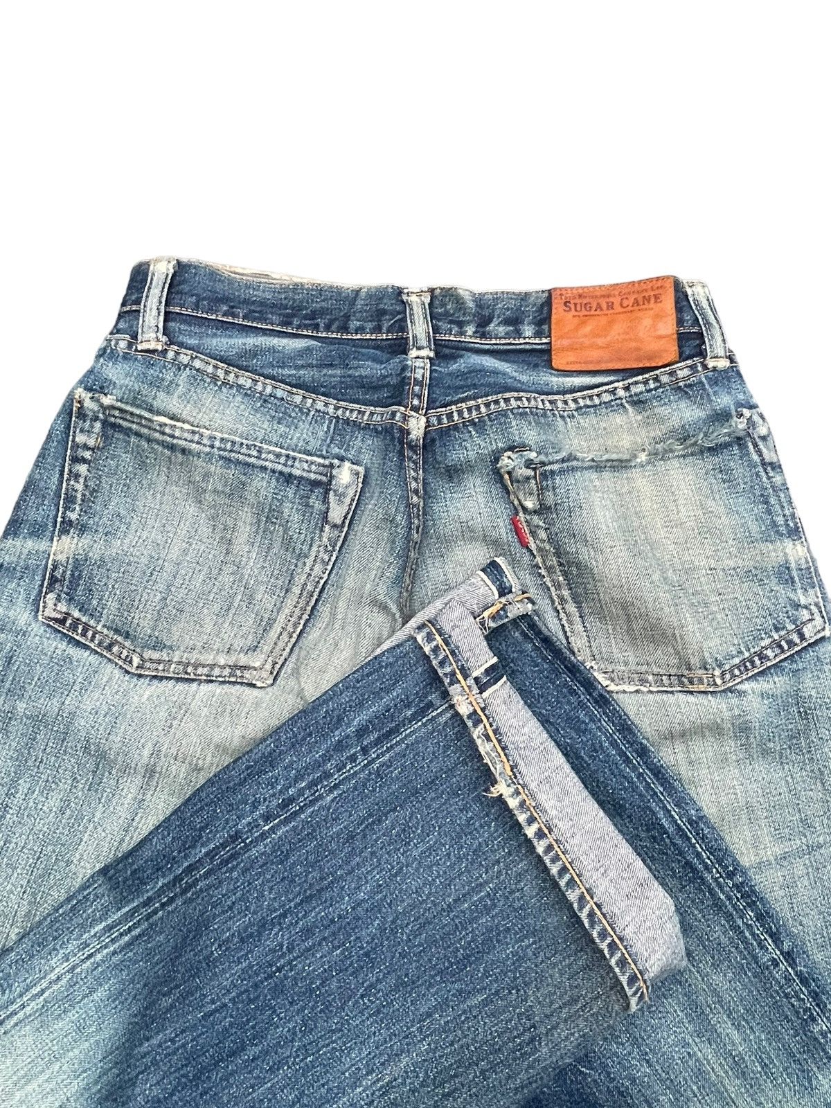 Sugar Cane Vintage Sugar Cane Selvedge Distresed & Rework Denim Size US 30 / EU 46 - 12 Thumbnail