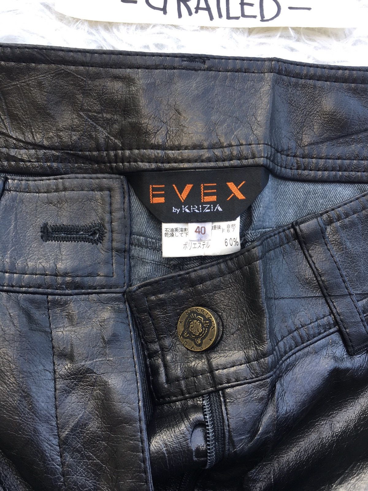 Japanese Brand Rare Vintage Evex by Krizia Leather Pants Size US 27 - 7 Thumbnail