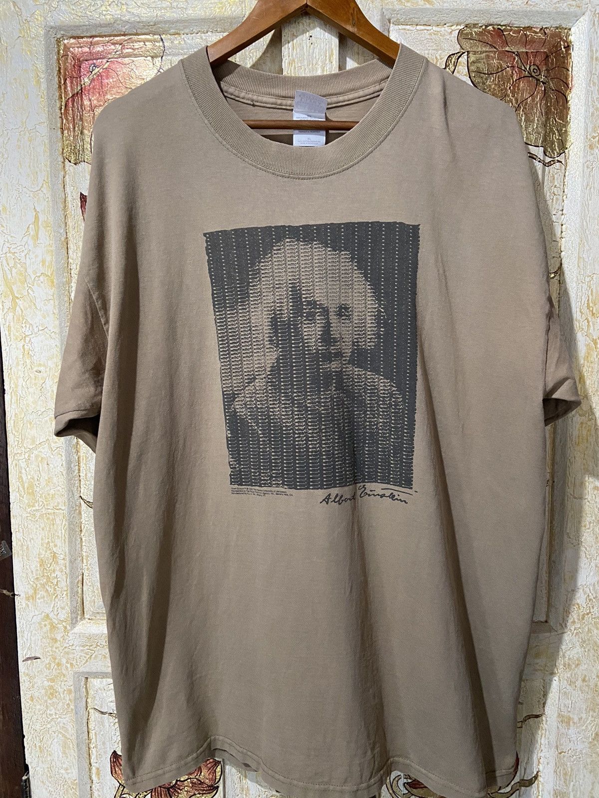 image of Art x Arts Science Vintage Albert Einstein Reality Is Merely An Illusion Tee XL in Brown, Men's