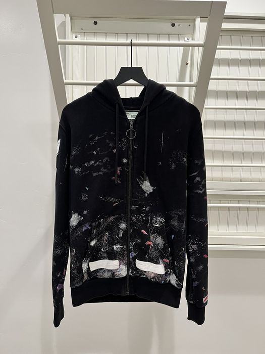 Off white galaxy zip best sale up hoodie