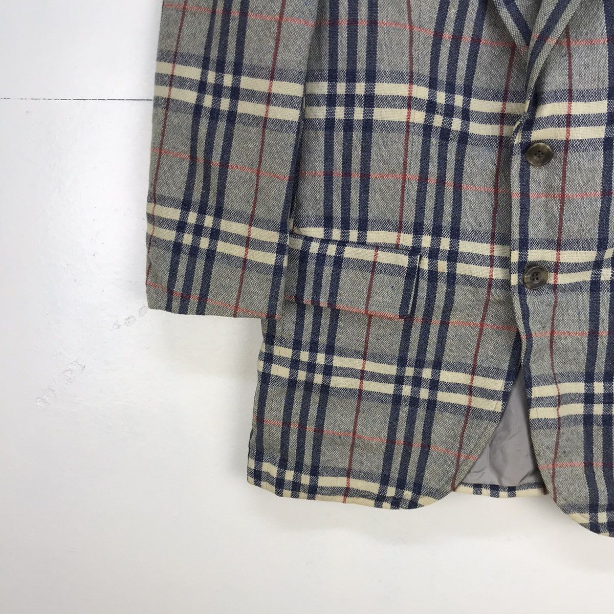 Burberry Prorsum × Vintage Made in England Burberrys Nova Check Linen Coat Blazer Size US XS / EU 42 / 0 - 4 Thumbnail