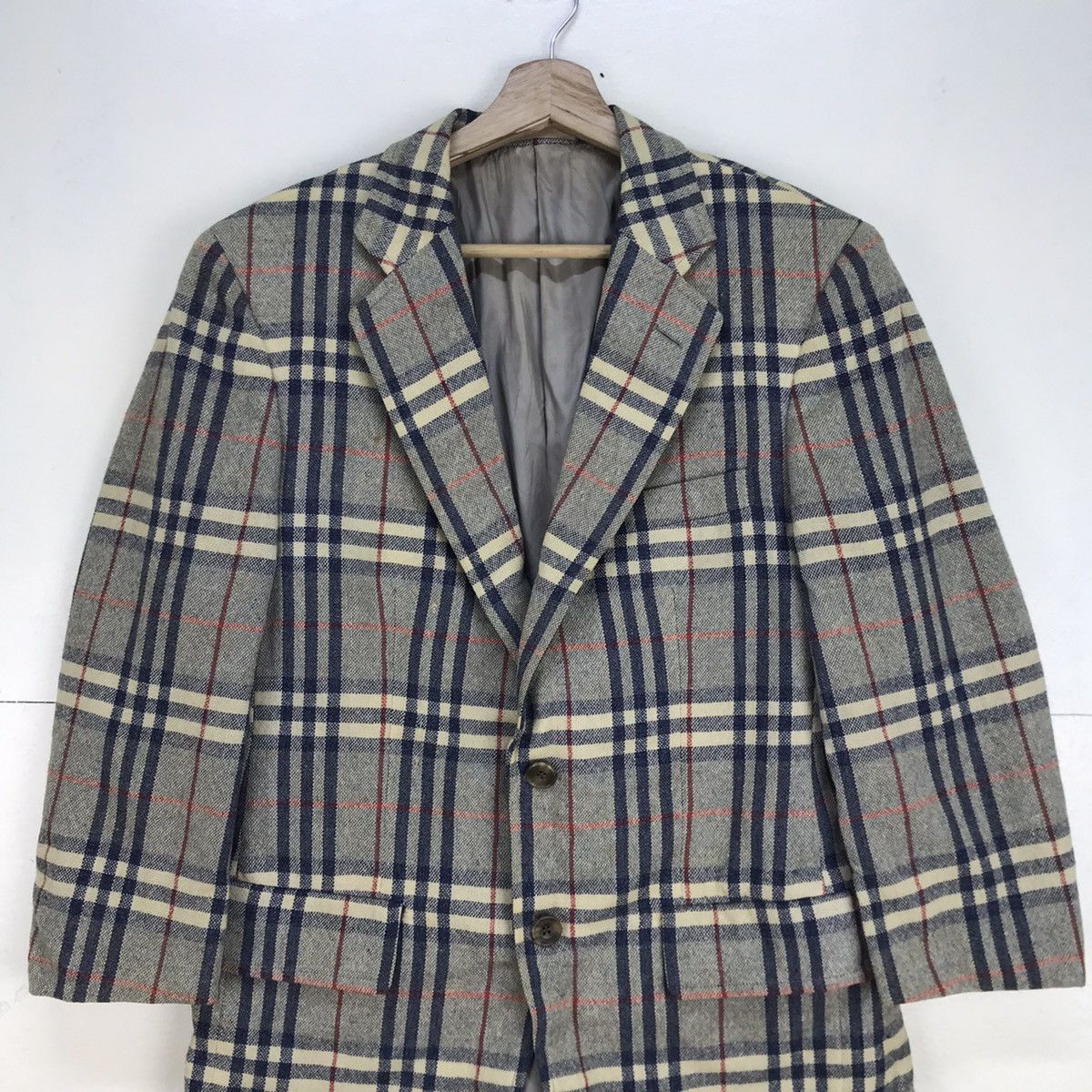 Burberry Prorsum × Vintage Made in England Burberrys Nova Check Linen Coat Blazer Size US XS / EU 42 / 0 - 3 Thumbnail