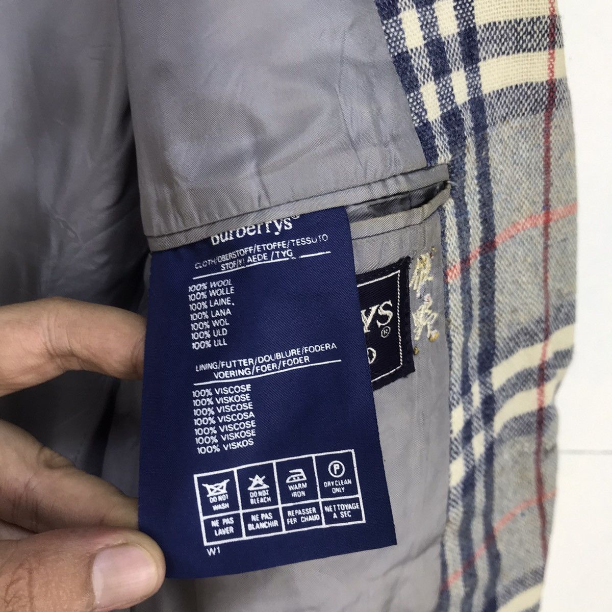 Burberry Prorsum × Vintage Made in England Burberrys Nova Check Linen Coat Blazer Size US XS / EU 42 / 0 - 12 Thumbnail