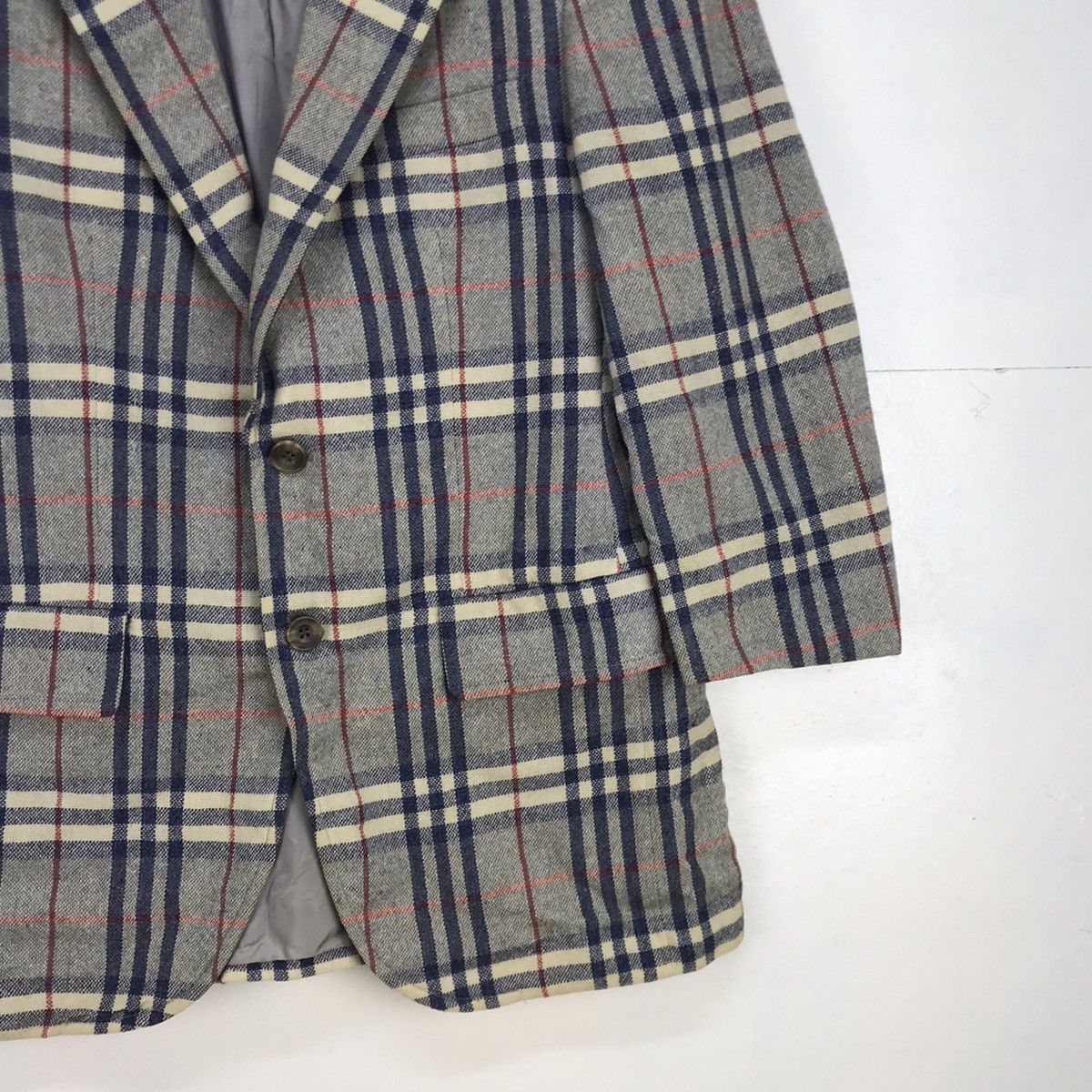 Burberry Prorsum × Vintage Made in England Burberrys Nova Check Linen Coat Blazer Size US XS / EU 42 / 0 - 5 Thumbnail