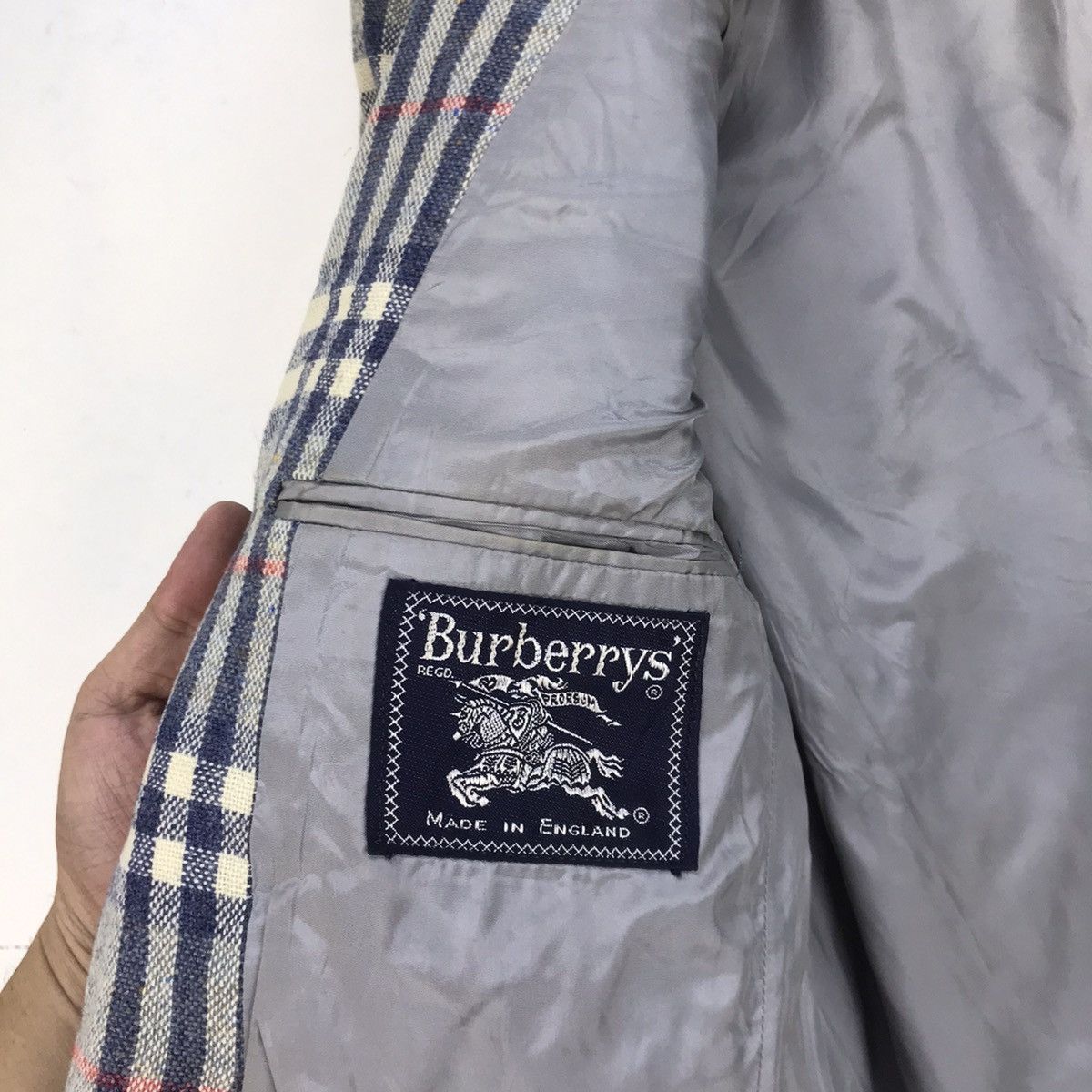 Burberry Prorsum × Vintage Made in England Burberrys Nova Check Linen Coat Blazer Size US XS / EU 42 / 0 - 14 Thumbnail