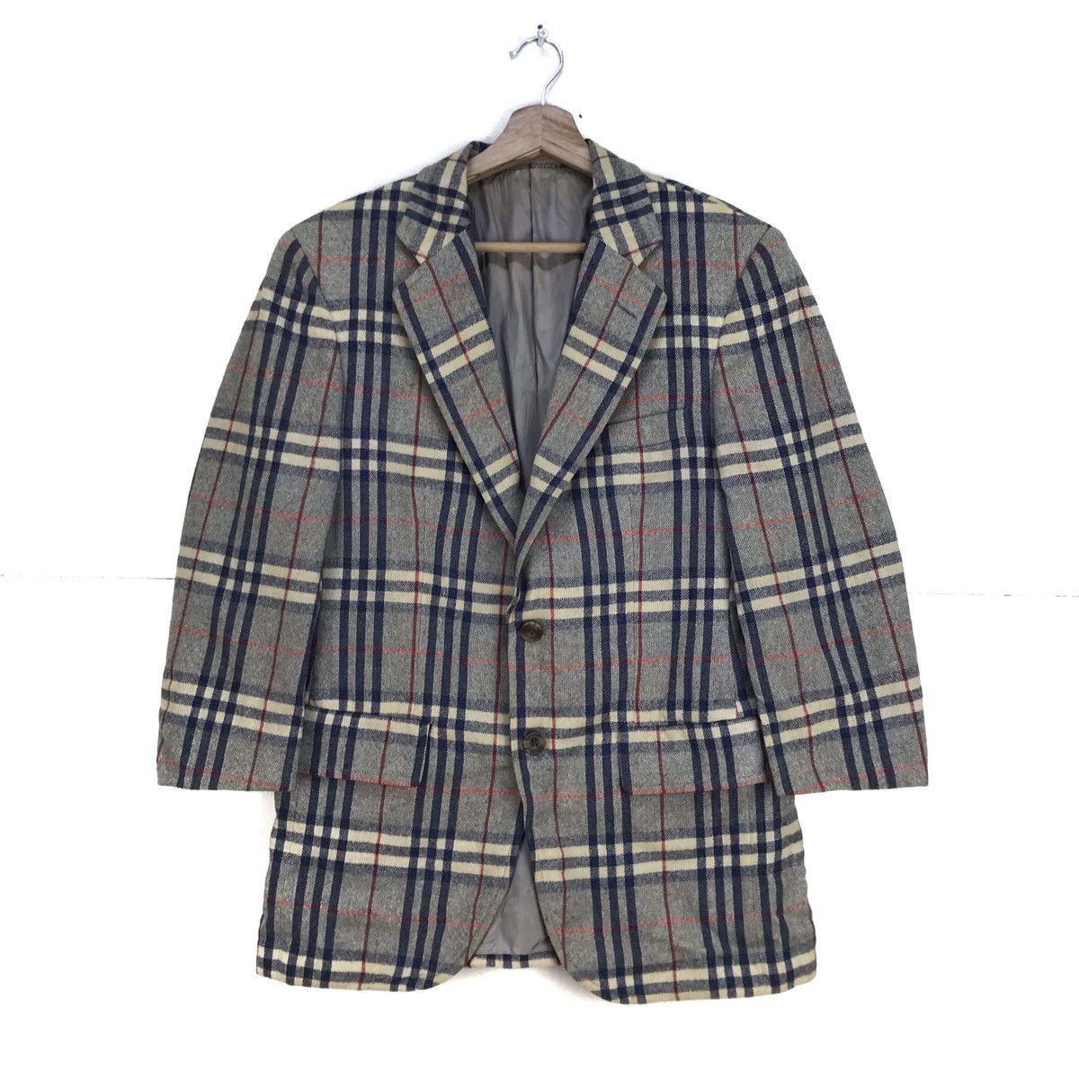 Burberry Prorsum × Vintage Made in England Burberrys Nova Check Linen Coat Blazer Size US XS / EU 42 / 0 - 1 Thumbnail