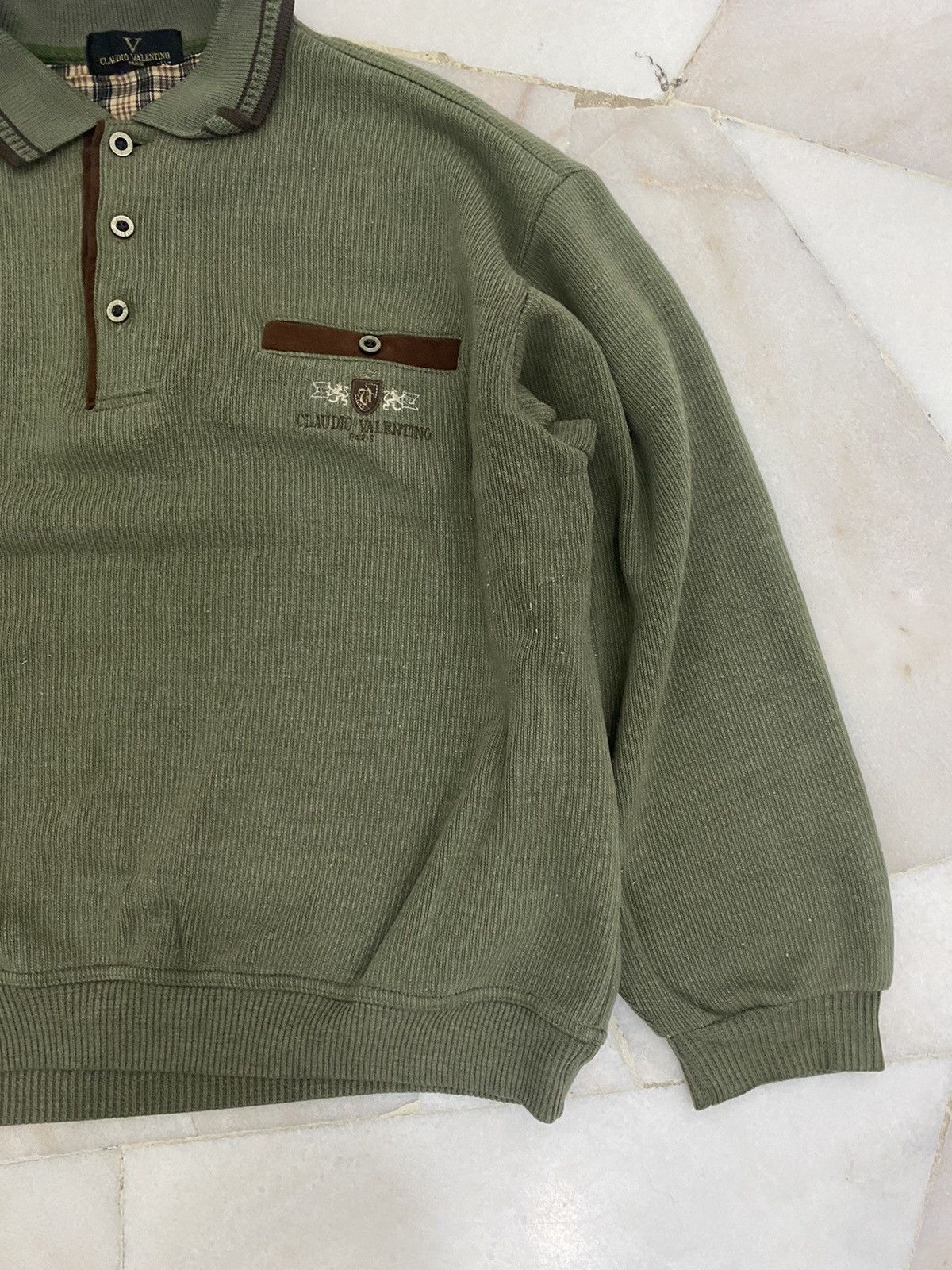 Japanese Brand × Valentino × Vintage Claudio Valentino Sweatshirt Embroidery Logo Size US XL / EU 56 / 4 - 4 Thumbnail
