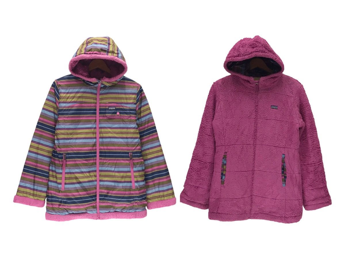 Patagonia × Vintage Vintage Patagonia Hoodie Reversible Jacket Fleece Puffer Size M / US 6-8 / IT 42-44 - 1 Thumbnail