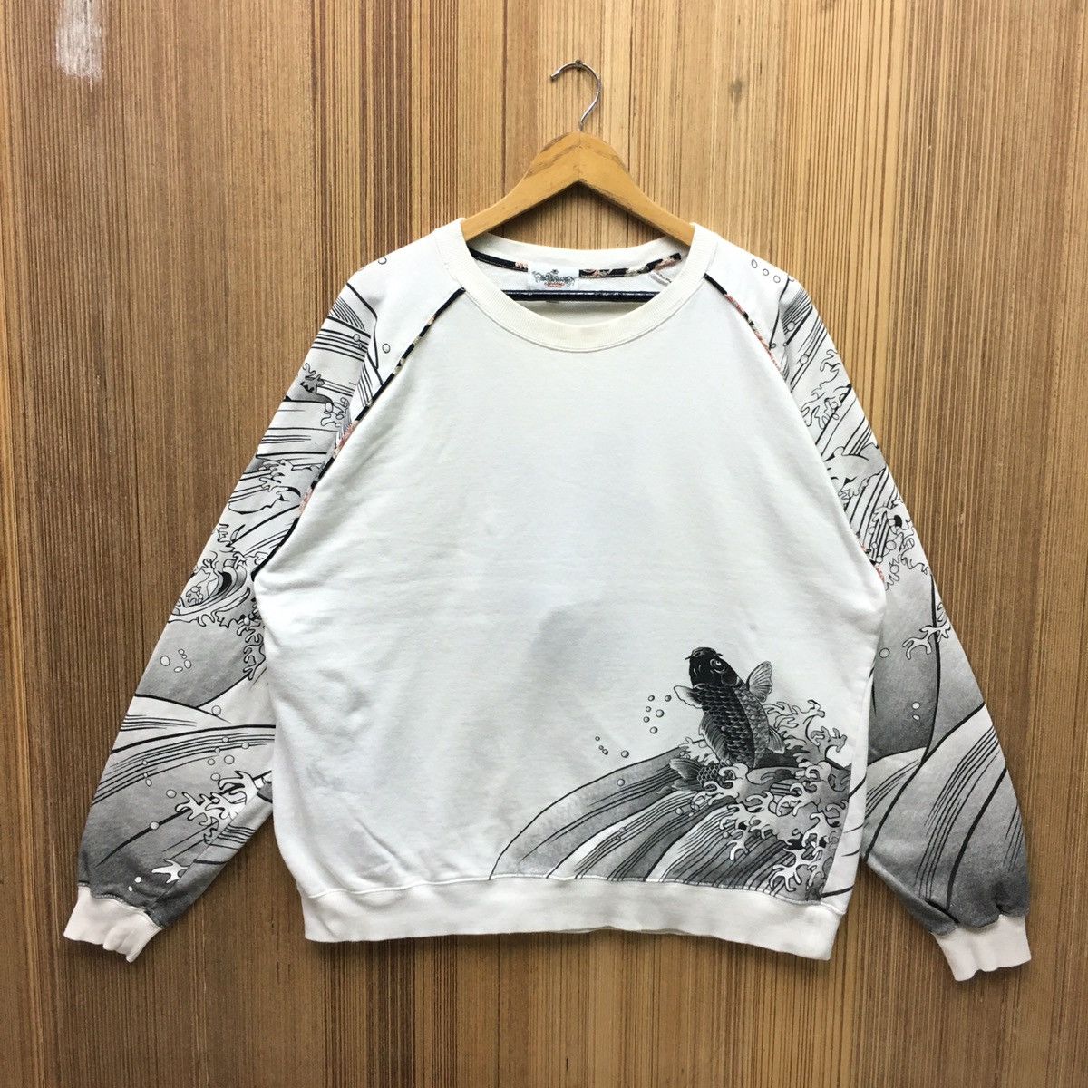 Other Vintage Karakuri Tamashii Fish Koi Motif Sukajan Sweatshirt Size US L / EU 52-54 / 3 - 2 Thumbnail