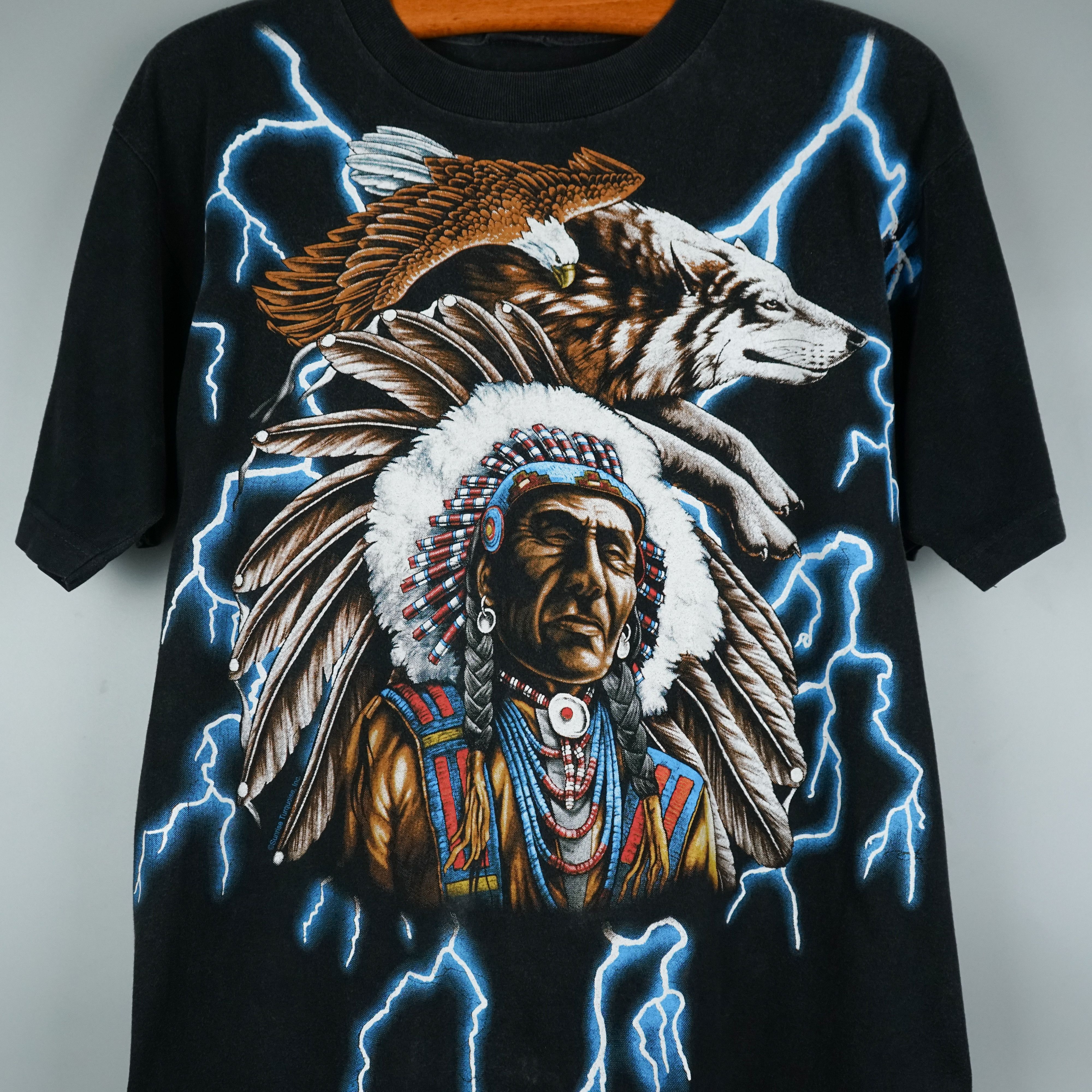 Harley Davidson × Vintage 1990s American Thunder t shirt Size US M / EU 48-50 / 2 - 2 Thumbnail