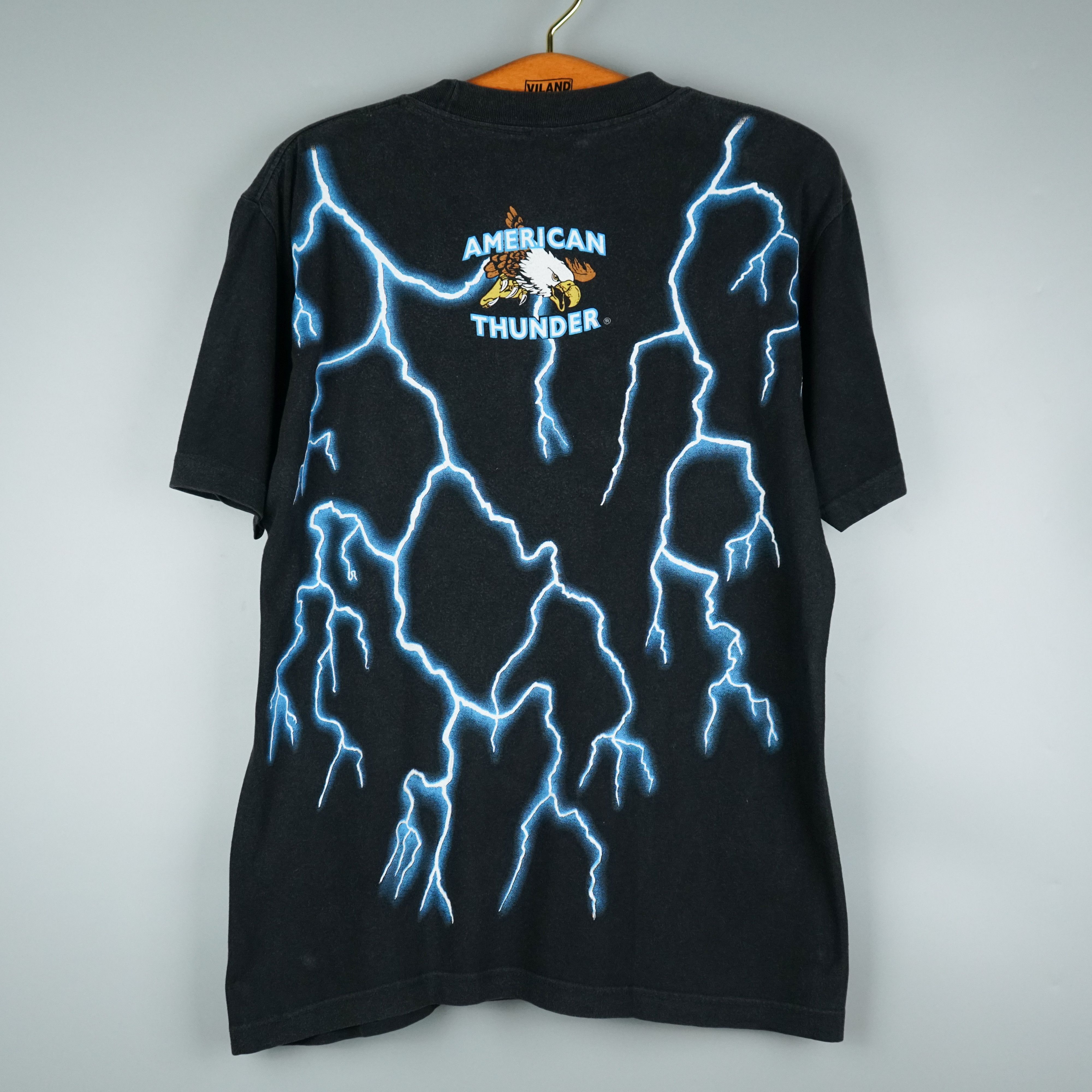 Harley Davidson × Vintage 1990s American Thunder t shirt Size US M / EU 48-50 / 2 - 6 Thumbnail