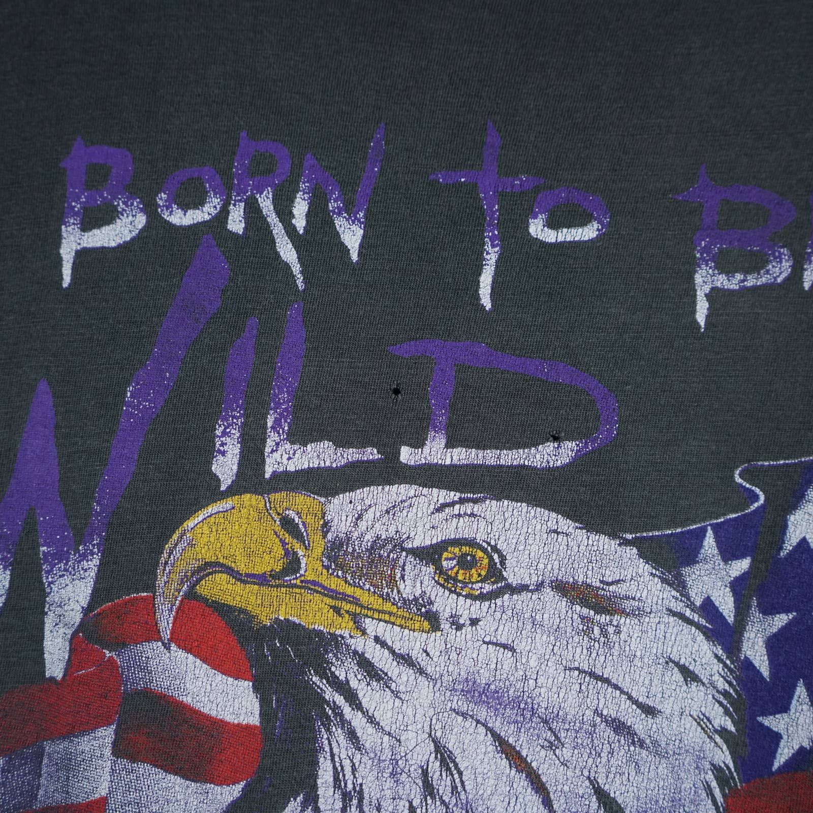 Harley Davidson × Vintage 1990s Born to be wild Ride to be FREE t shirt Eagle Size US L / EU 52-54 / 3 - 3 Thumbnail