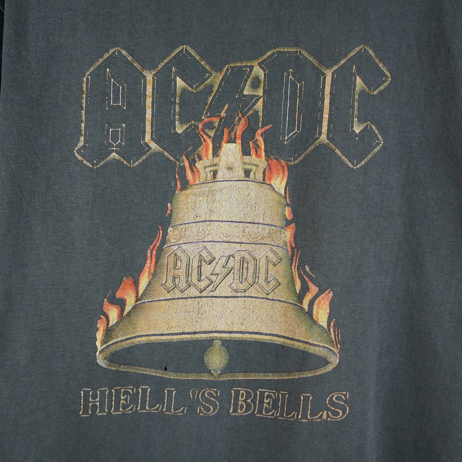 Band Tees × Vintage 1990s Hells Bells ACDC Distressed tee Size US L / EU 52-54 / 3 - 2 Thumbnail