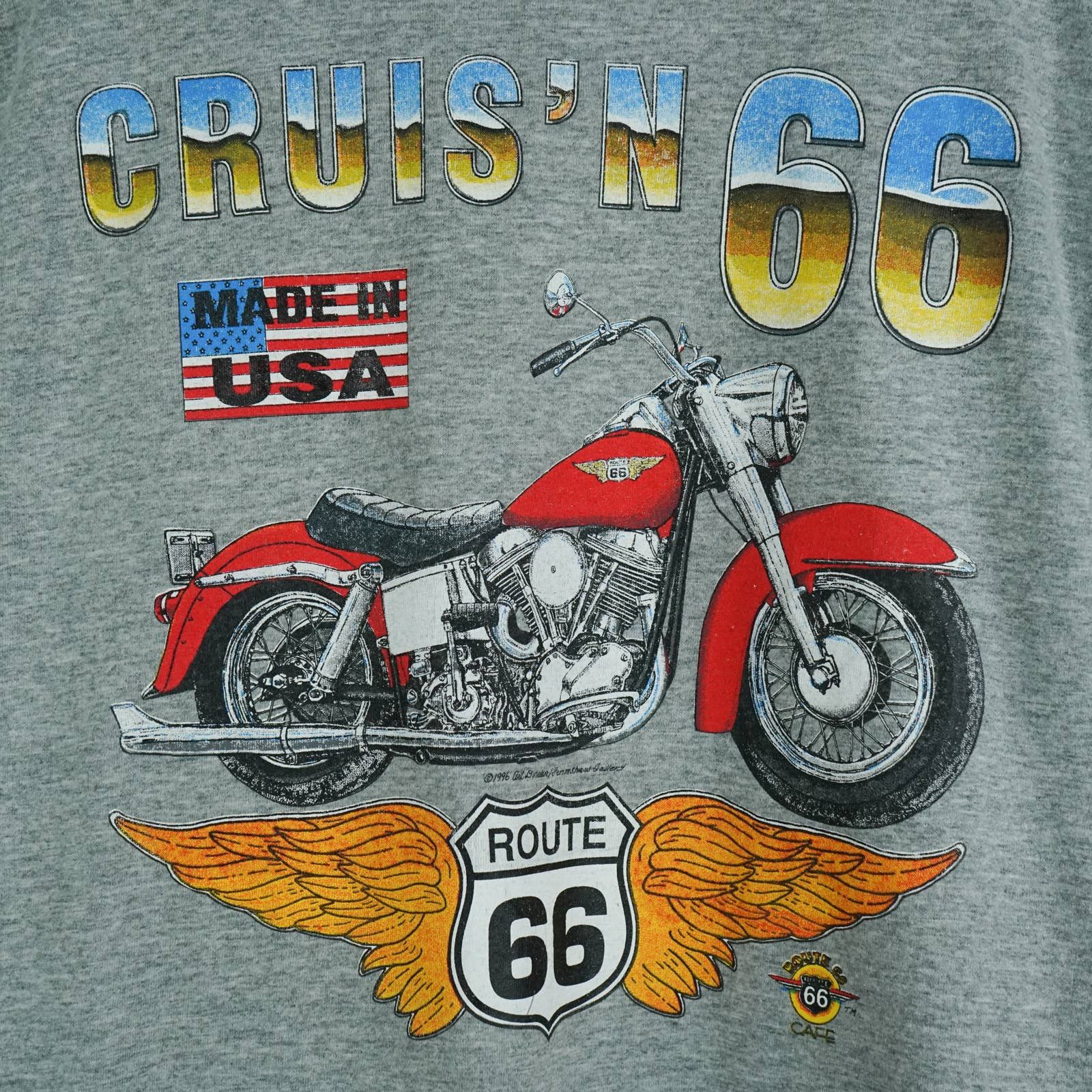 Harley Davidson × Vintage 1990s Road 66 t-shirt Size US L / EU 52-54 / 3 - 2 Thumbnail