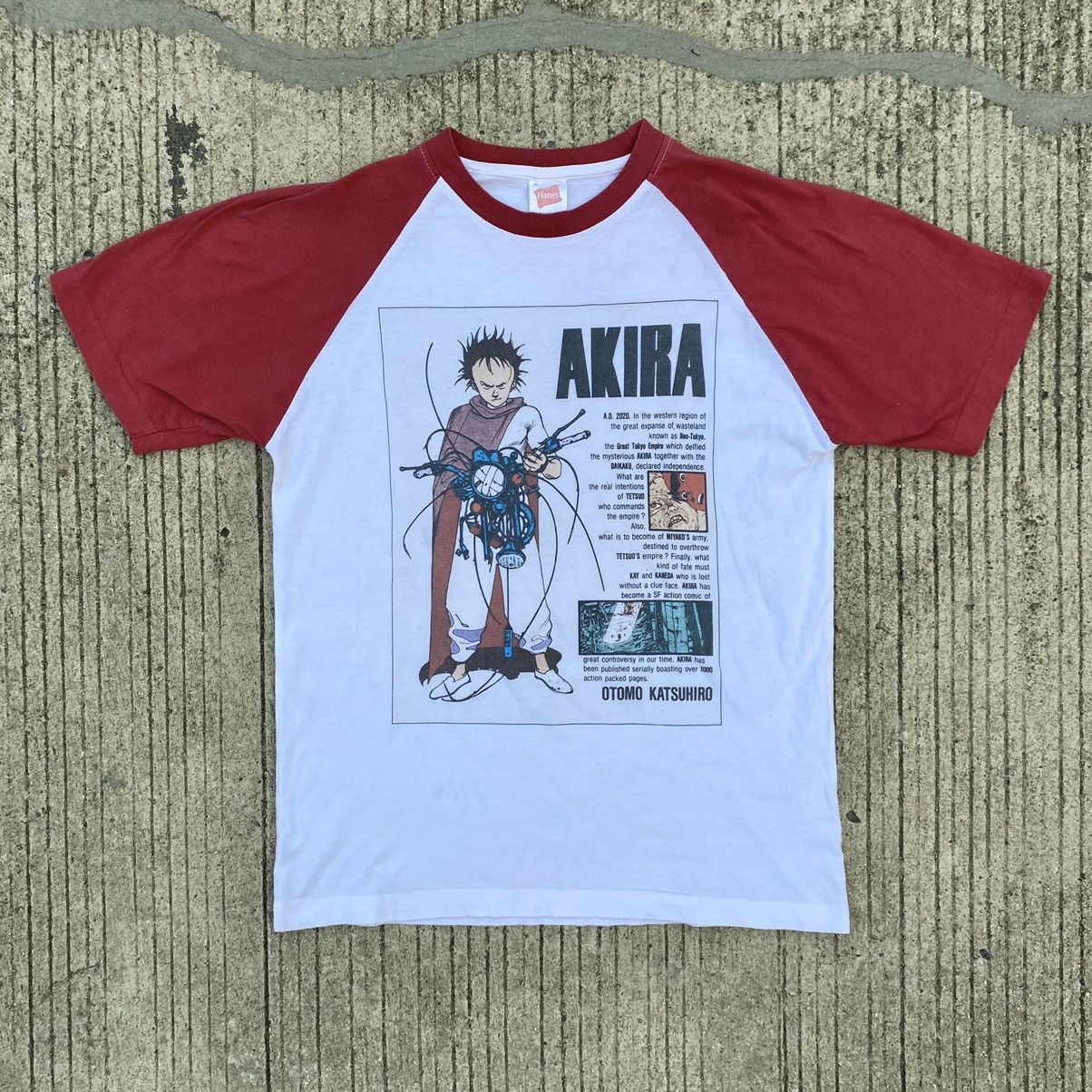 image of Anima x Vintage Akira T-Shirt Bootleg Anime in White Red, Men's (Size Medium)