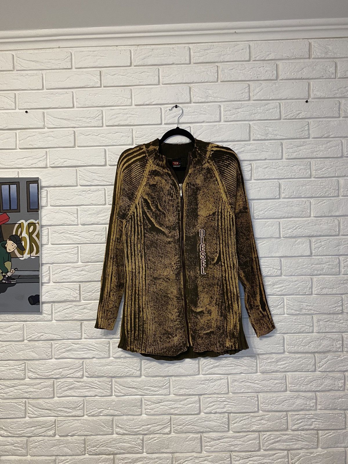 Diesel × Japanese Brand × Vintage Vintage Y2K Diesel Distressed faded effect zip up sweater Size US M / EU 48-50 / 2 - 1 Thumbnail