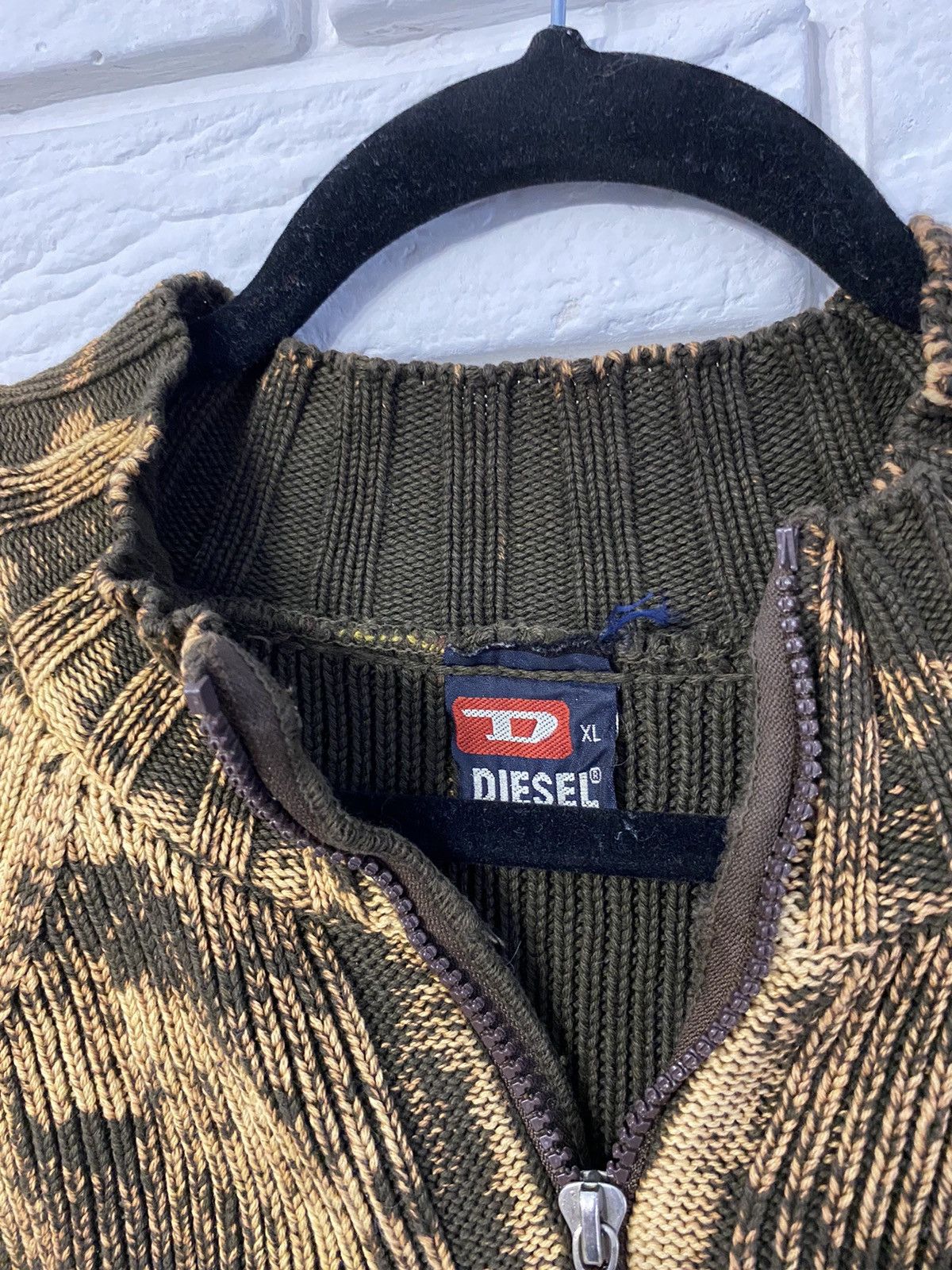 Diesel × Japanese Brand × Vintage Vintage Y2K Diesel Distressed faded effect zip up sweater Size US M / EU 48-50 / 2 - 4 Thumbnail