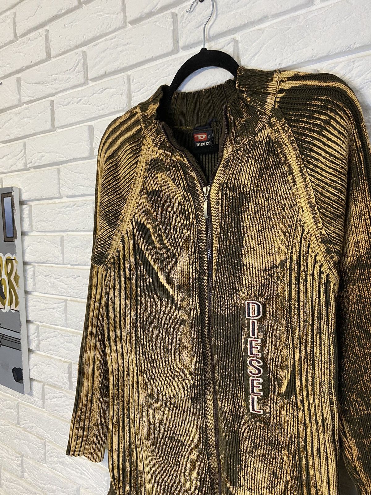 Diesel × Japanese Brand × Vintage Vintage Y2K Diesel Distressed faded effect zip up sweater Size US M / EU 48-50 / 2 - 2 Thumbnail