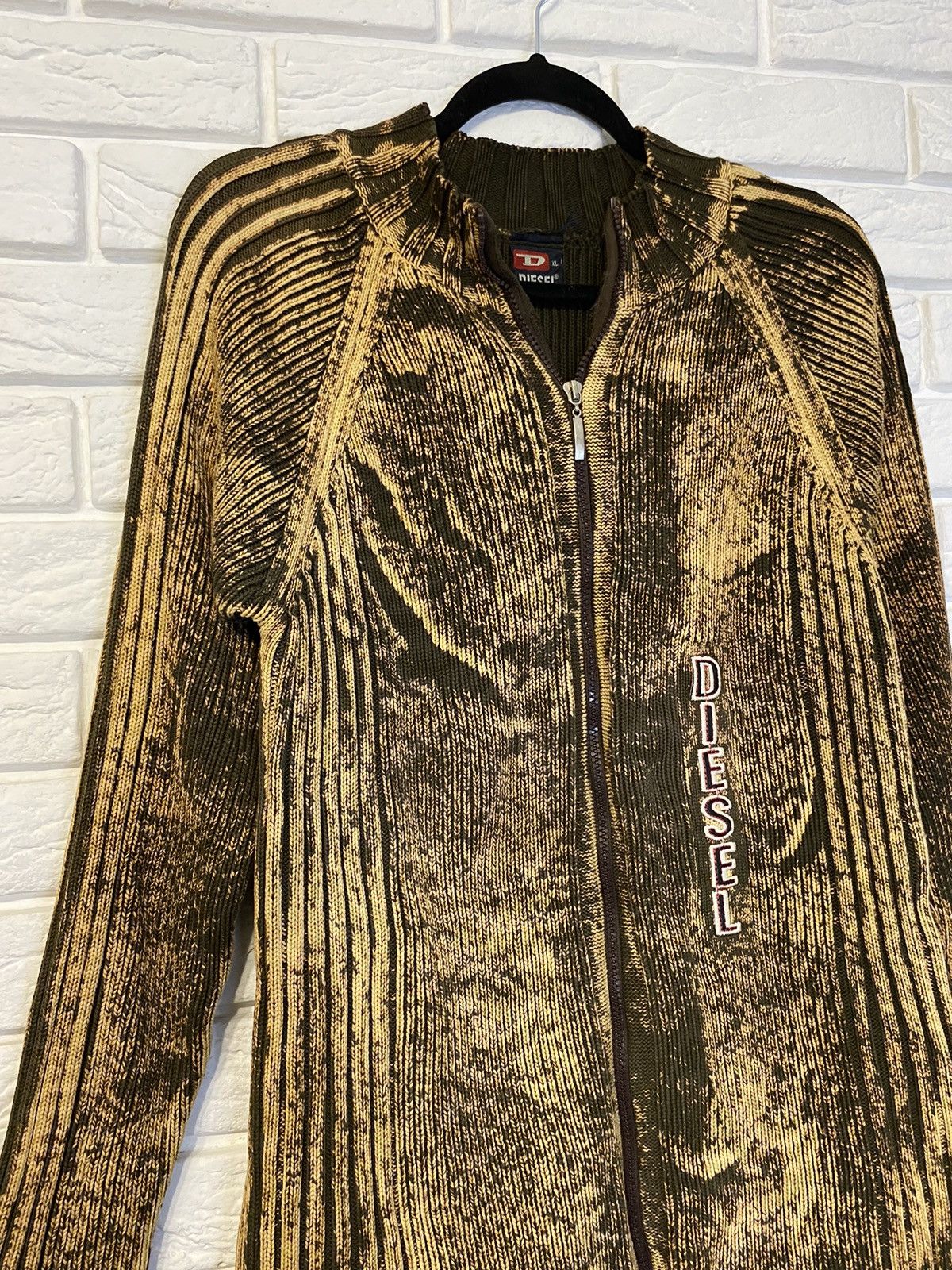 Diesel × Japanese Brand × Vintage Vintage Y2K Diesel Distressed faded effect zip up sweater Size US M / EU 48-50 / 2 - 5 Thumbnail
