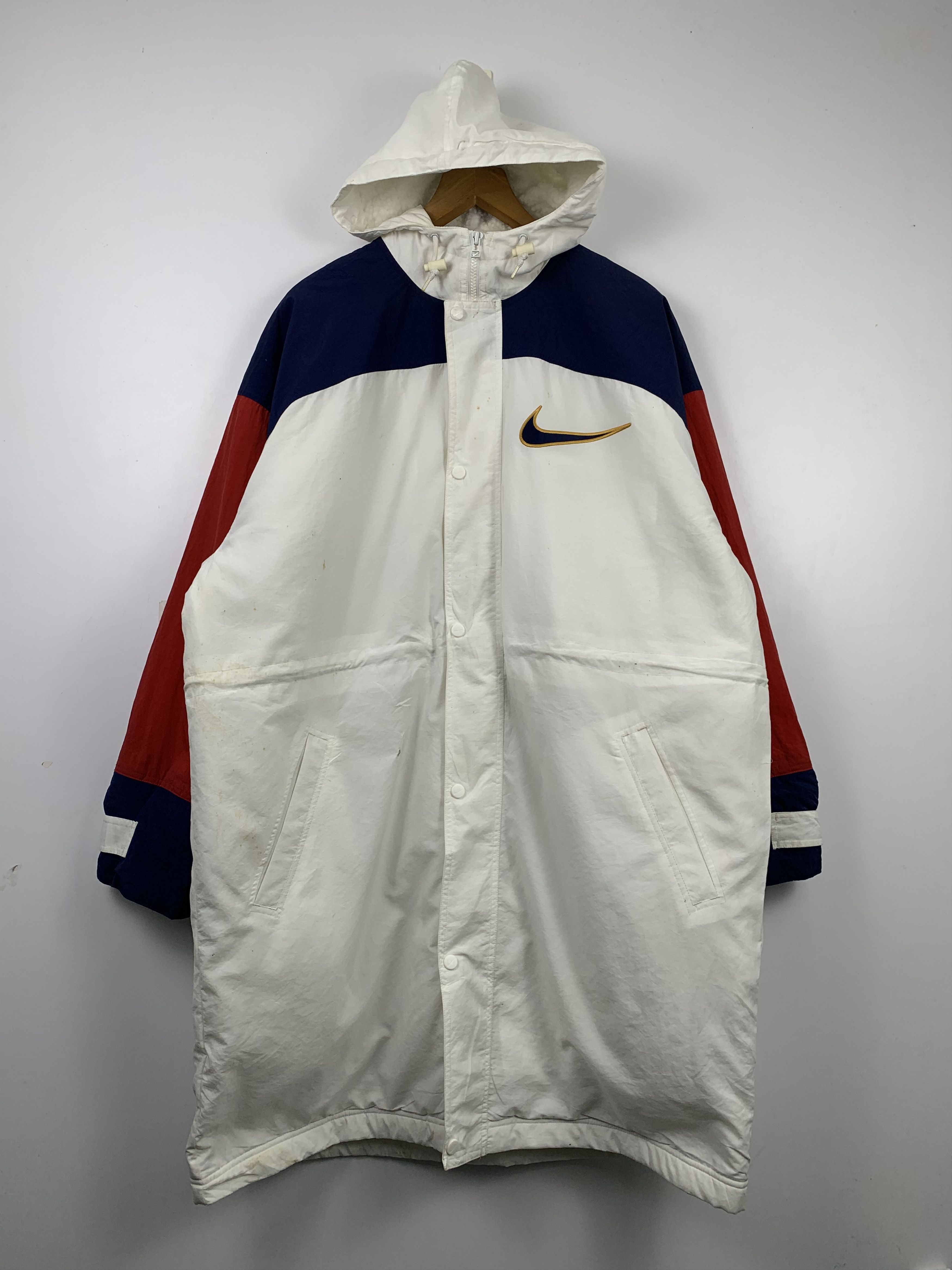 Nike Vintage Nike Swoosh Big Logo Sherpa Lining Jacket J0433 Size US XL / EU 56 / 4 - 2 Thumbnail