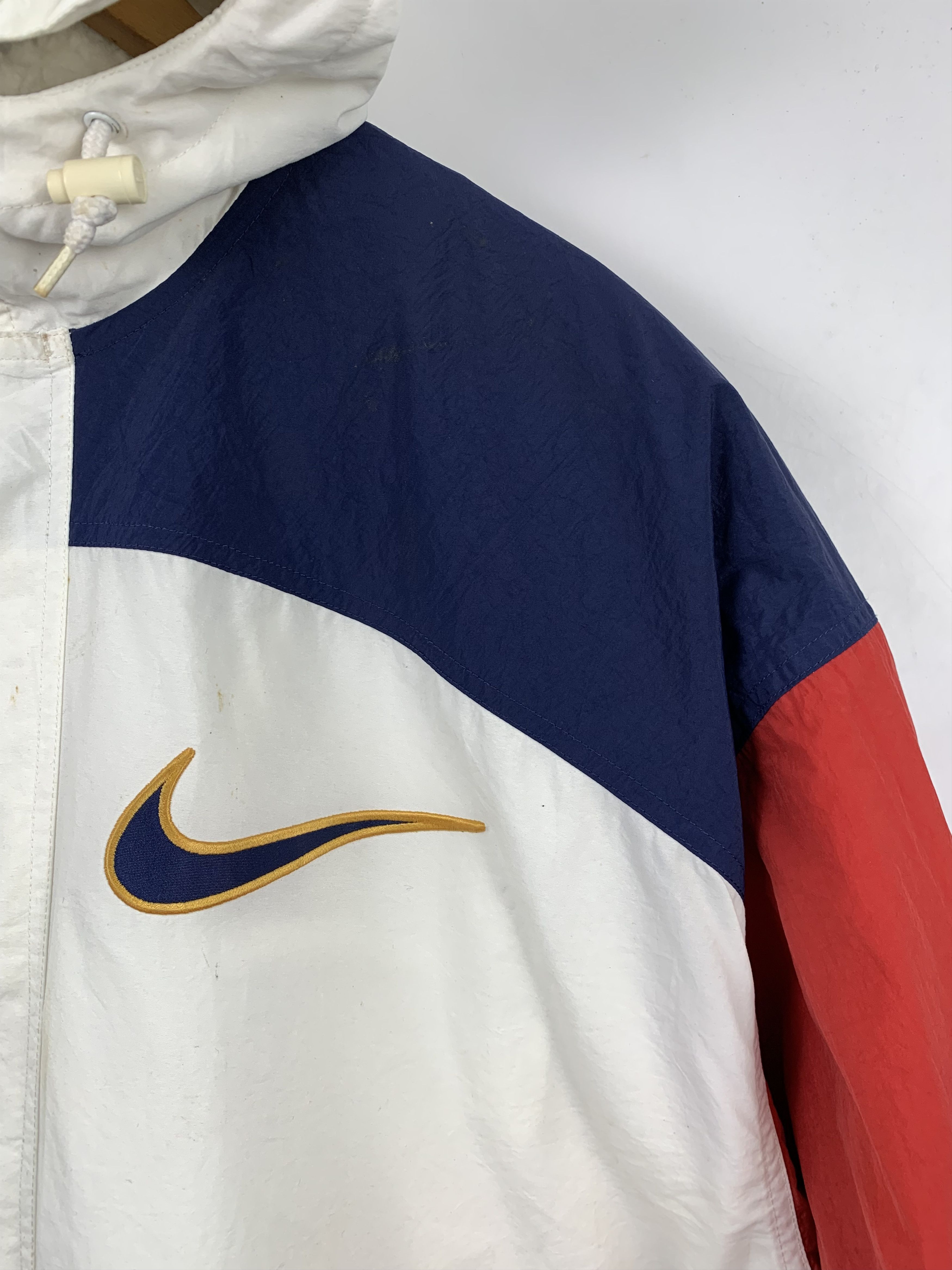 Nike Vintage Nike Swoosh Big Logo Sherpa Lining Jacket J0433 Size US XL / EU 56 / 4 - 5 Thumbnail