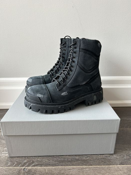 Balenciaga Distressed Canvas Strike Boots and XXXL hoodie : r