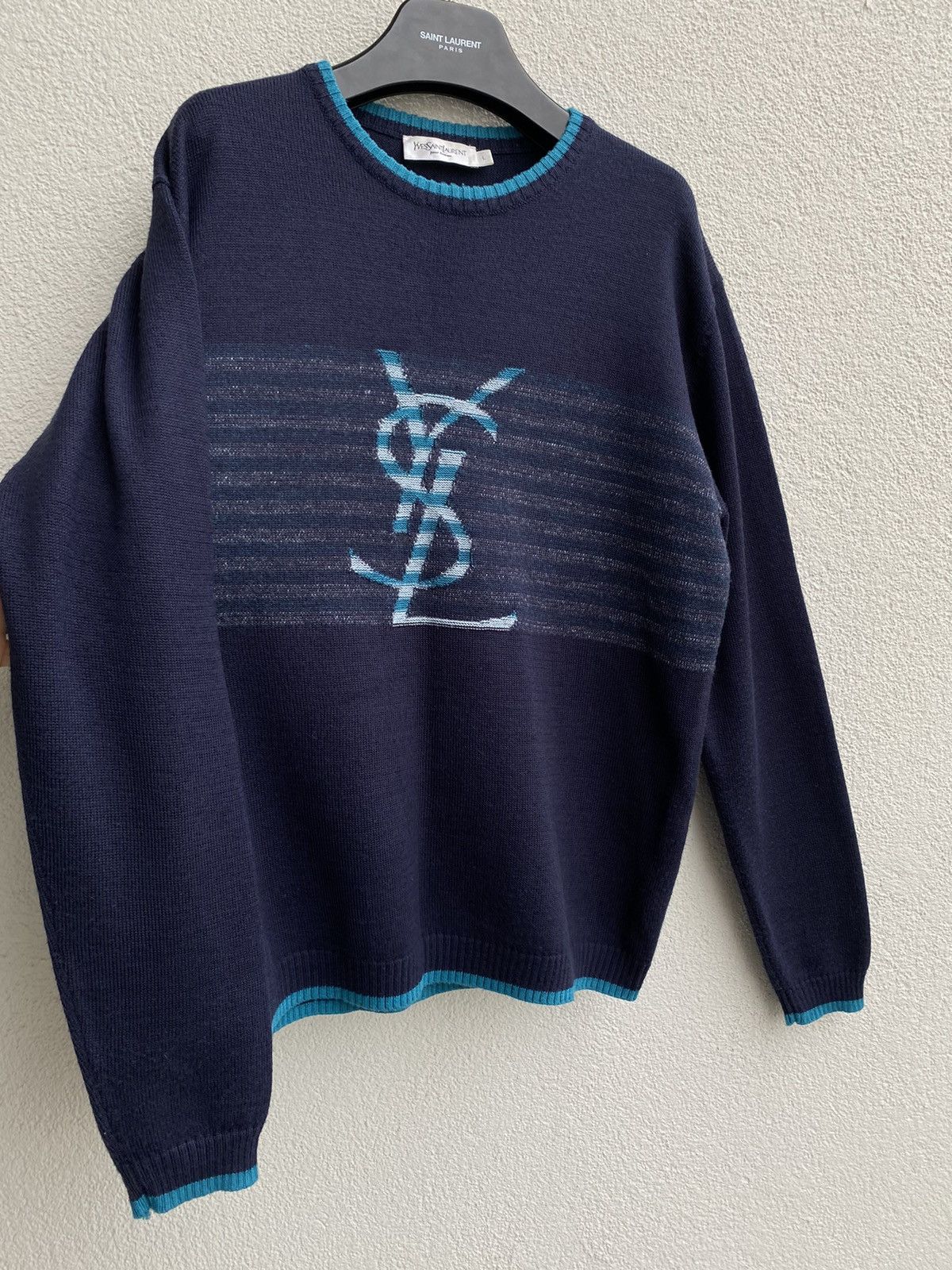 Yves Saint Laurent YSL Sweater Wool Yves Saint Laurent Sweater Size US L / EU 52-54 / 3 - 3 Thumbnail