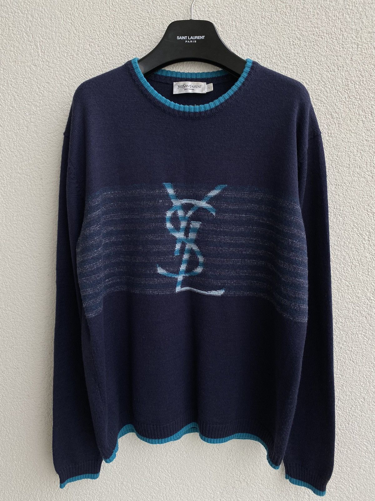 Yves Saint Laurent YSL Sweater Wool Yves Saint Laurent Sweater Size US L / EU 52-54 / 3 - 1 Thumbnail