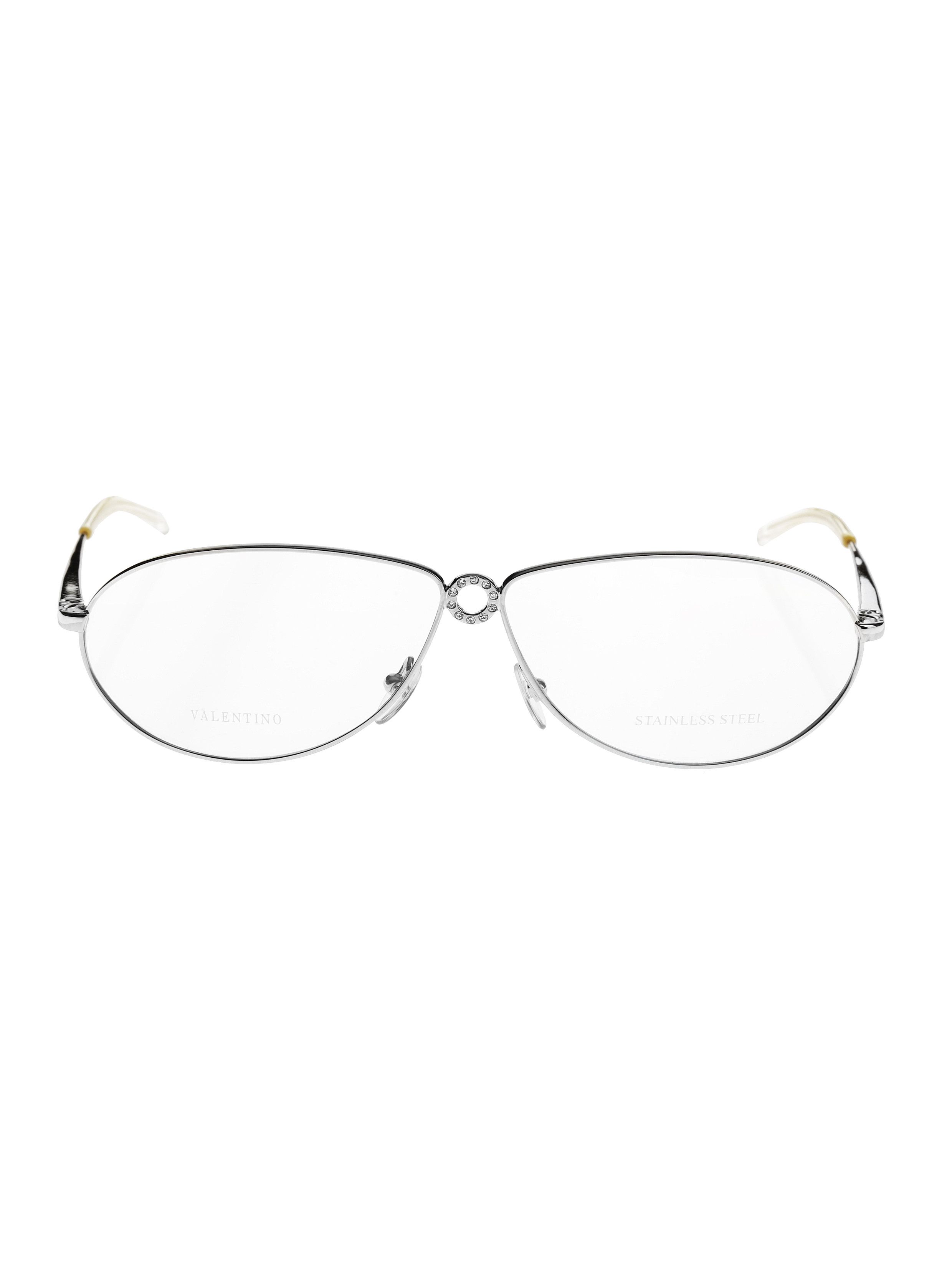 Valentino × Vintage Valentino Crystal Silver Pilot Frame V 5322 Glasses Size ONE SIZE - 1 Thumbnail