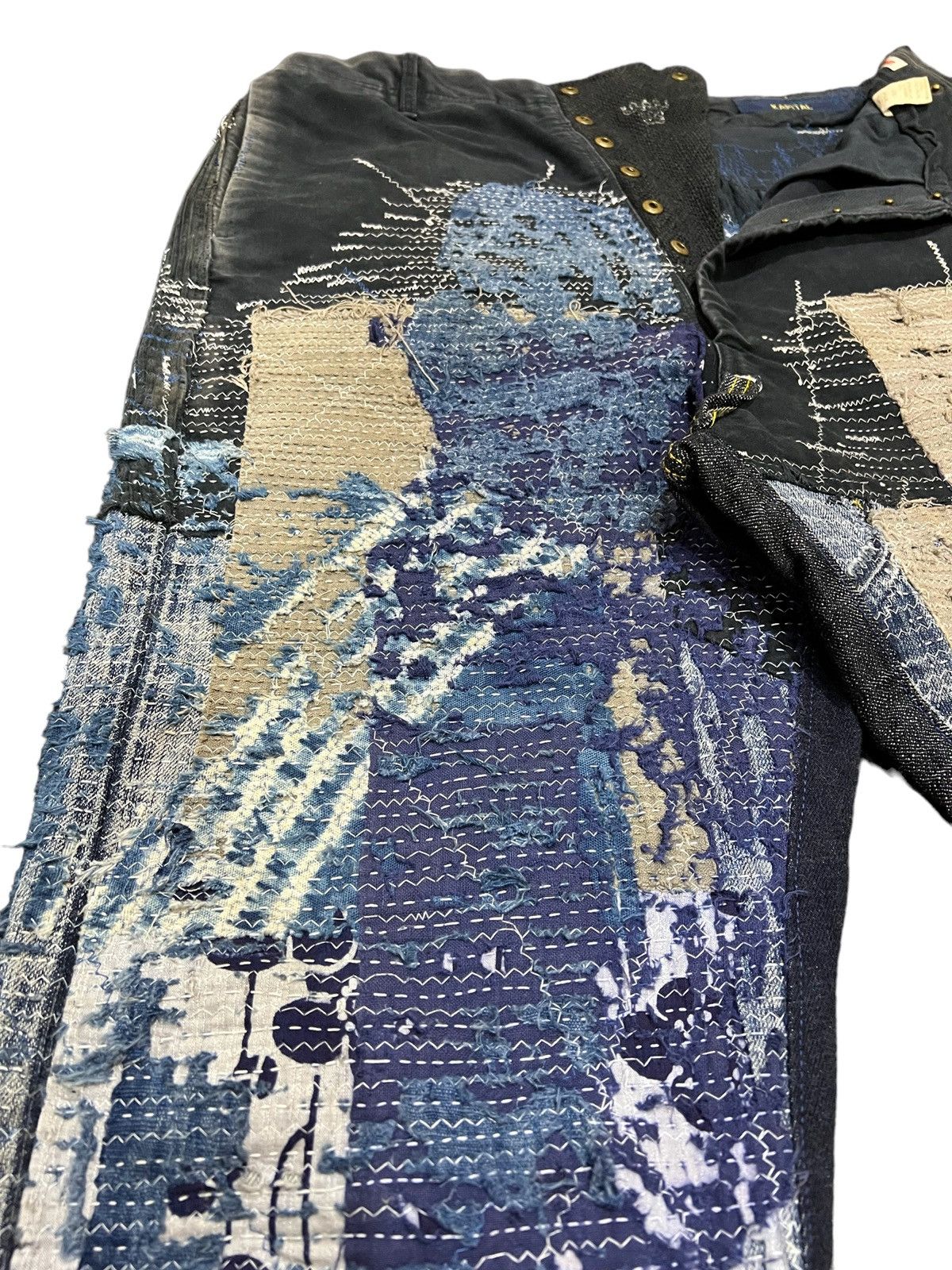 Kapital × Kapital Kountry 🔥Kapital Boro Indigo Redux Sarouel Distressed Denim Jeans Size US 31 - 9 Thumbnail