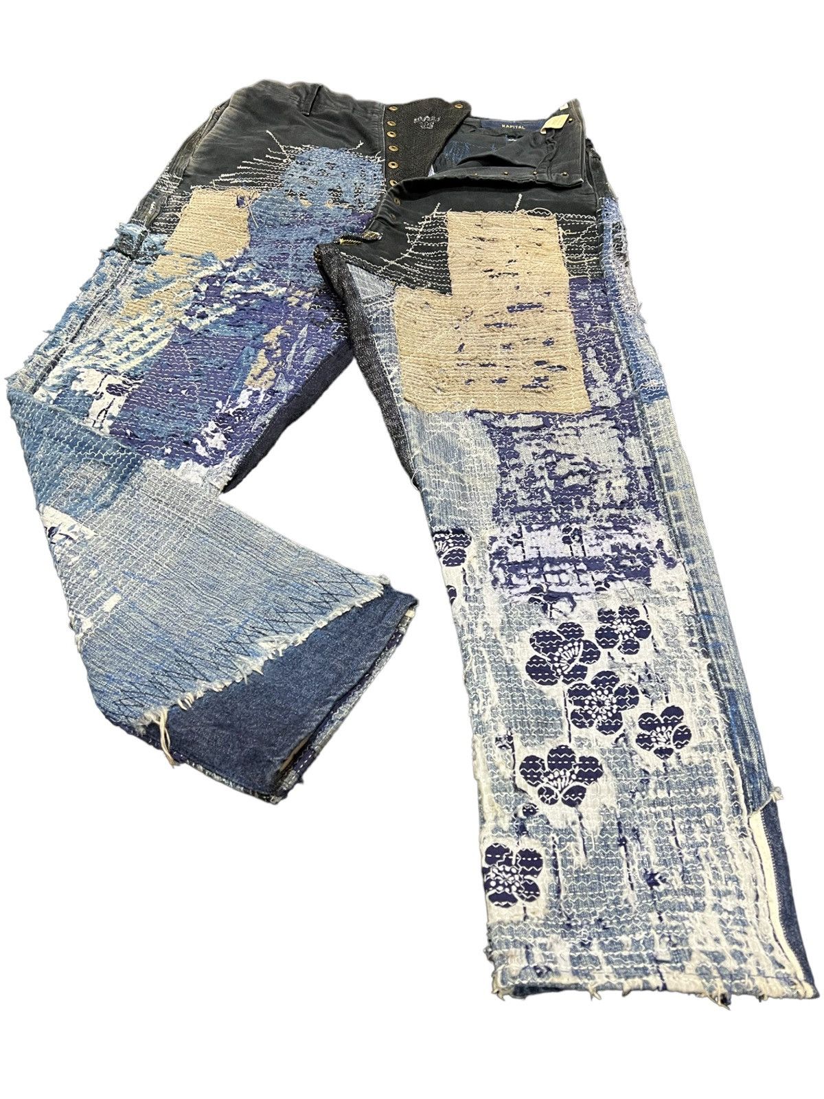 Kapital × Kapital Kountry 🔥Kapital Boro Indigo Redux Sarouel Distressed Denim Jeans Size US 31 - 6 Thumbnail