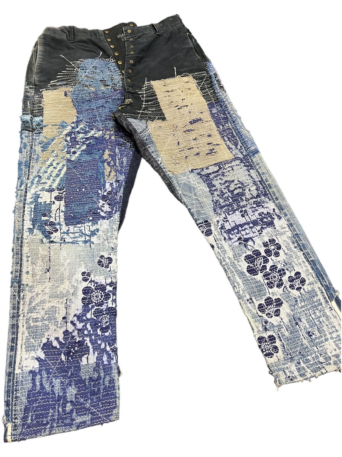 Kapital × Kapital Kountry 🔥Kapital Boro Indigo Redux Sarouel Distressed Denim Jeans Size US 31 - 3 Thumbnail