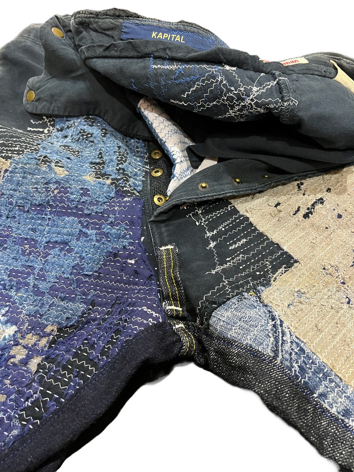 Kapital × Kapital Kountry 🔥Kapital Boro Indigo Redux Sarouel Distressed Denim Jeans Size US 31 - 17 Thumbnail