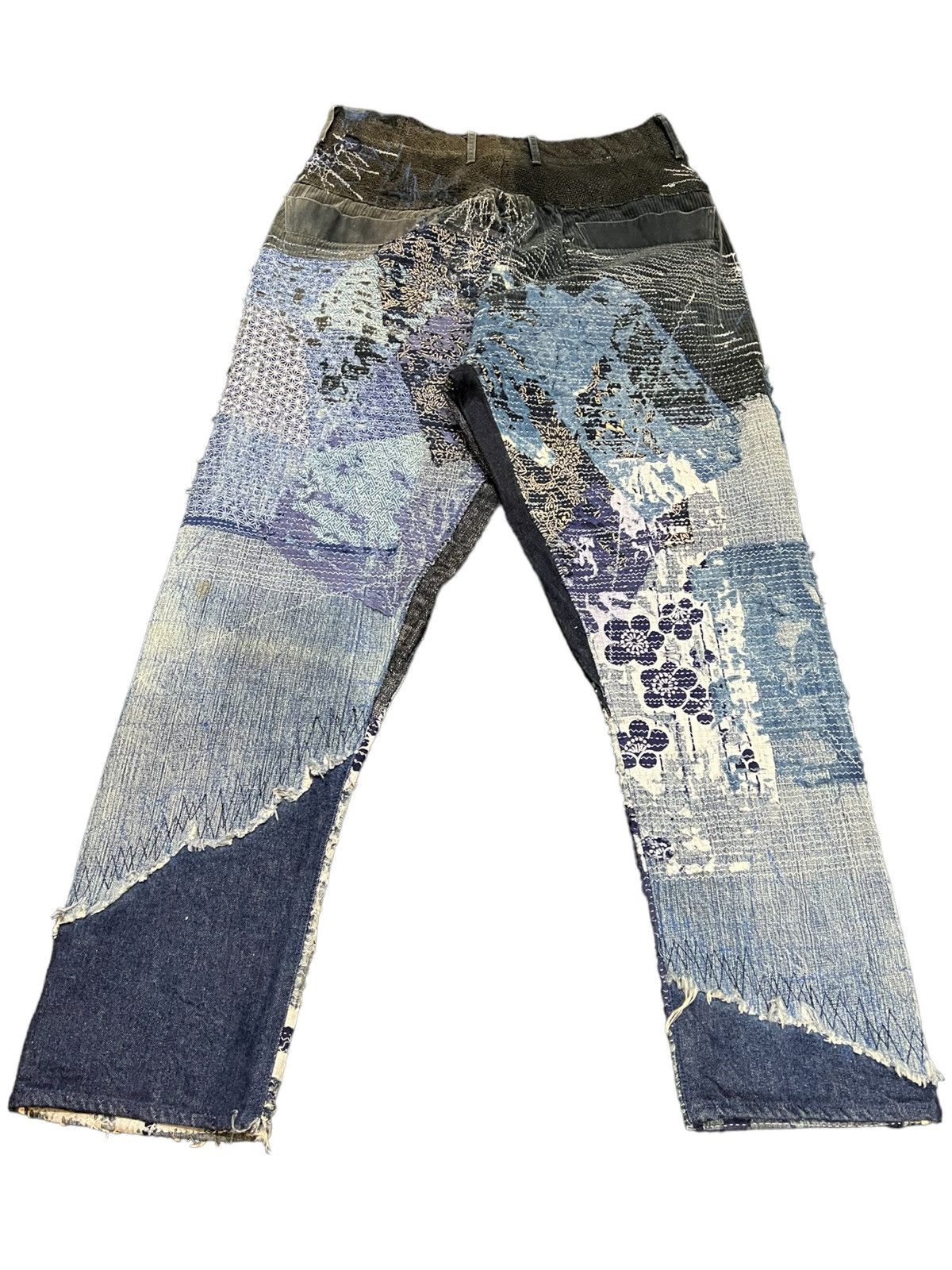Kapital × Kapital Kountry 🔥Kapital Boro Indigo Redux Sarouel Distressed Denim Jeans Size US 31 - 18 Thumbnail