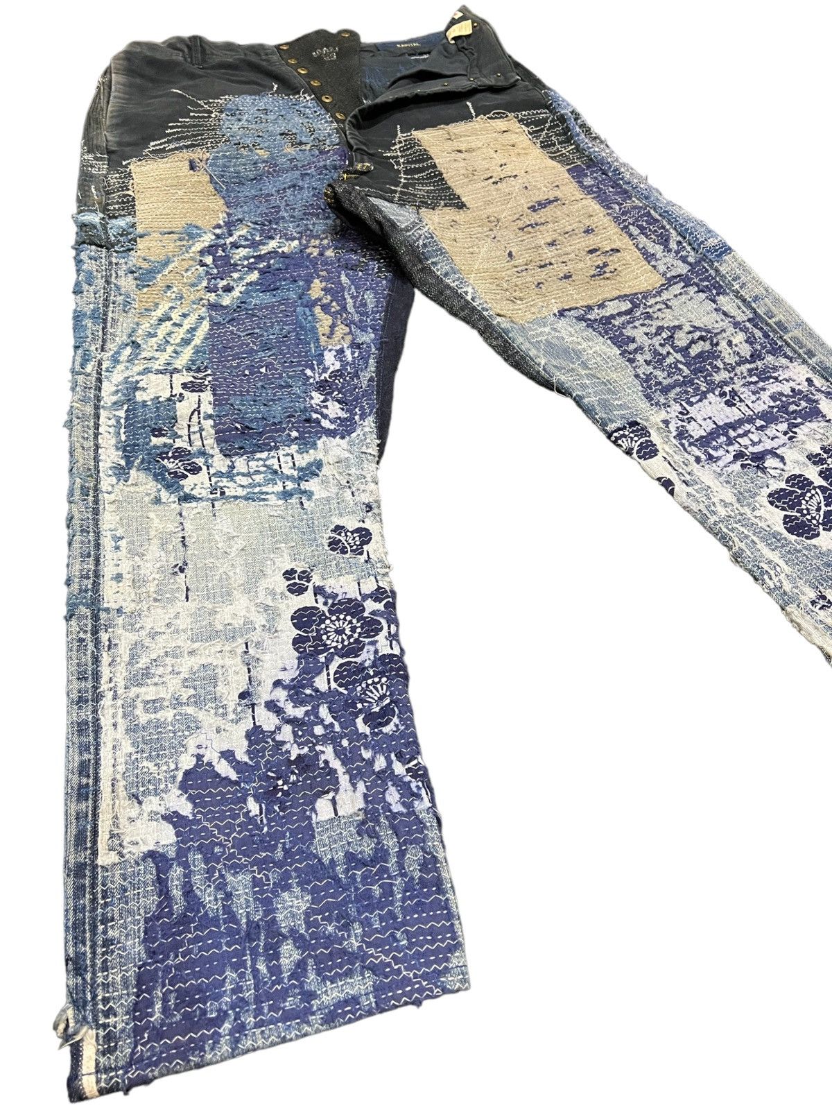 Kapital × Kapital Kountry 🔥Kapital Boro Indigo Redux Sarouel Distressed Denim Jeans Size US 31 - 8 Thumbnail